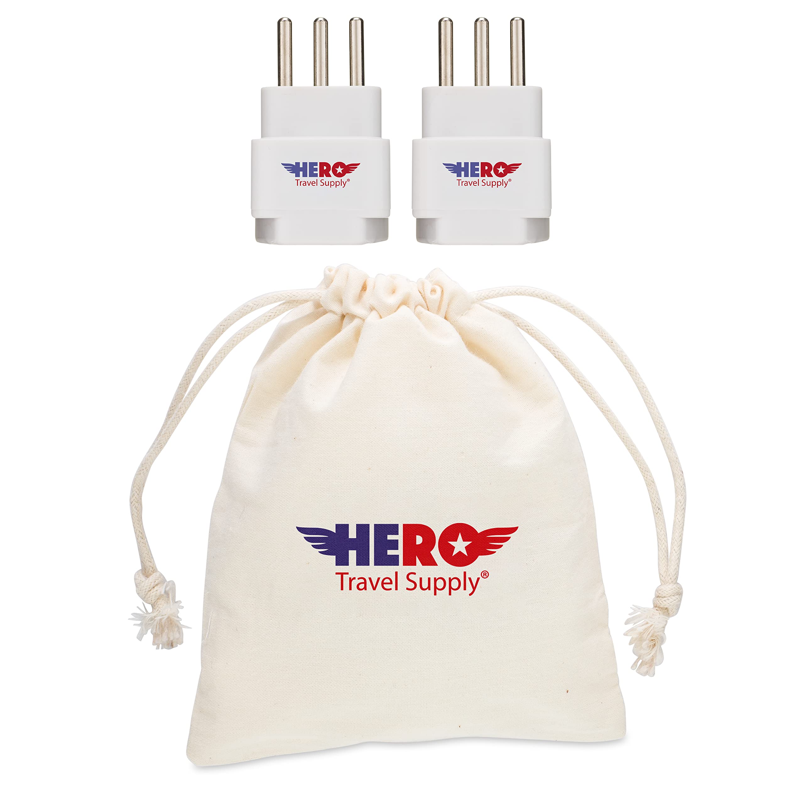 Hero Travel Supply Premium Us To Italy Power Adapter Plug (Type L, Pack Of 3, Grounded)