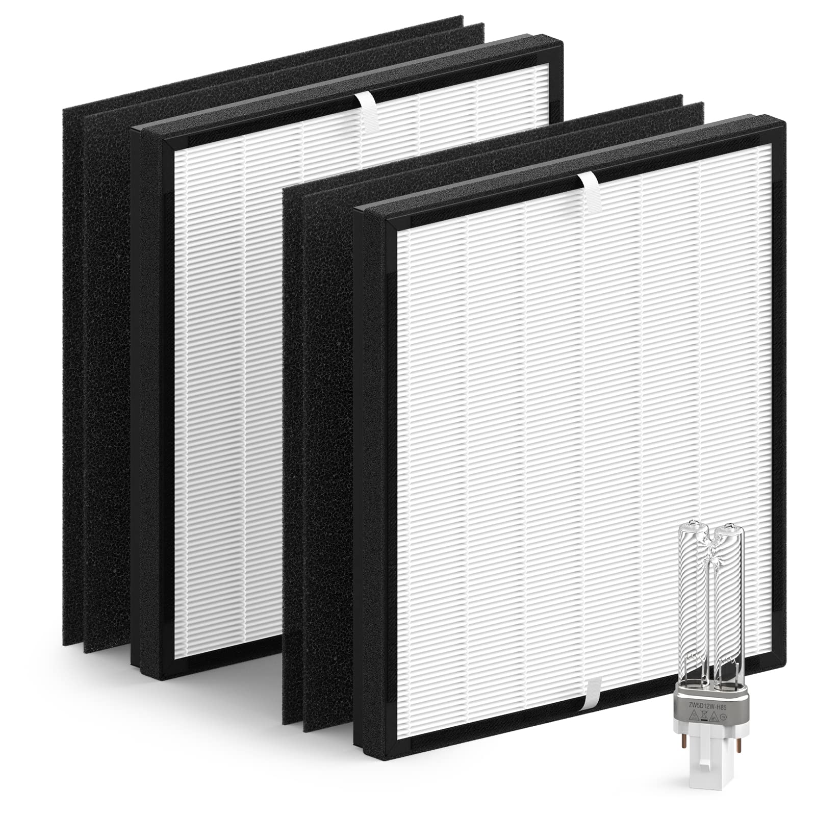 2 Pack Flt5900 True Hepa Replacement Filter J And Uv C Replacement Bulb Compatible With Purifier Ac5900Wca And Ac5900Wdlx
