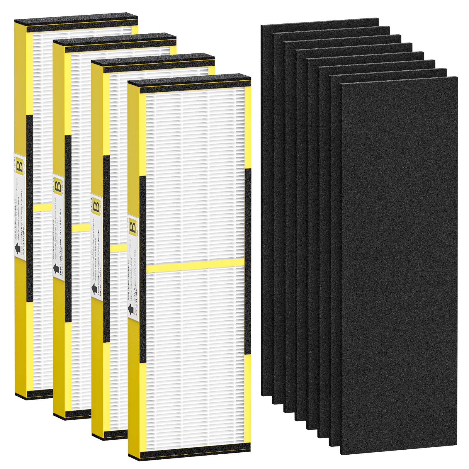 4 Pack Flt4825 Hepa Filter B Replacement For G Guardian Air Purifi Ers Ac4825 Ac4300 Ac4800 Ac4900 Ac4850 Ac4825E, H13 True Hepa