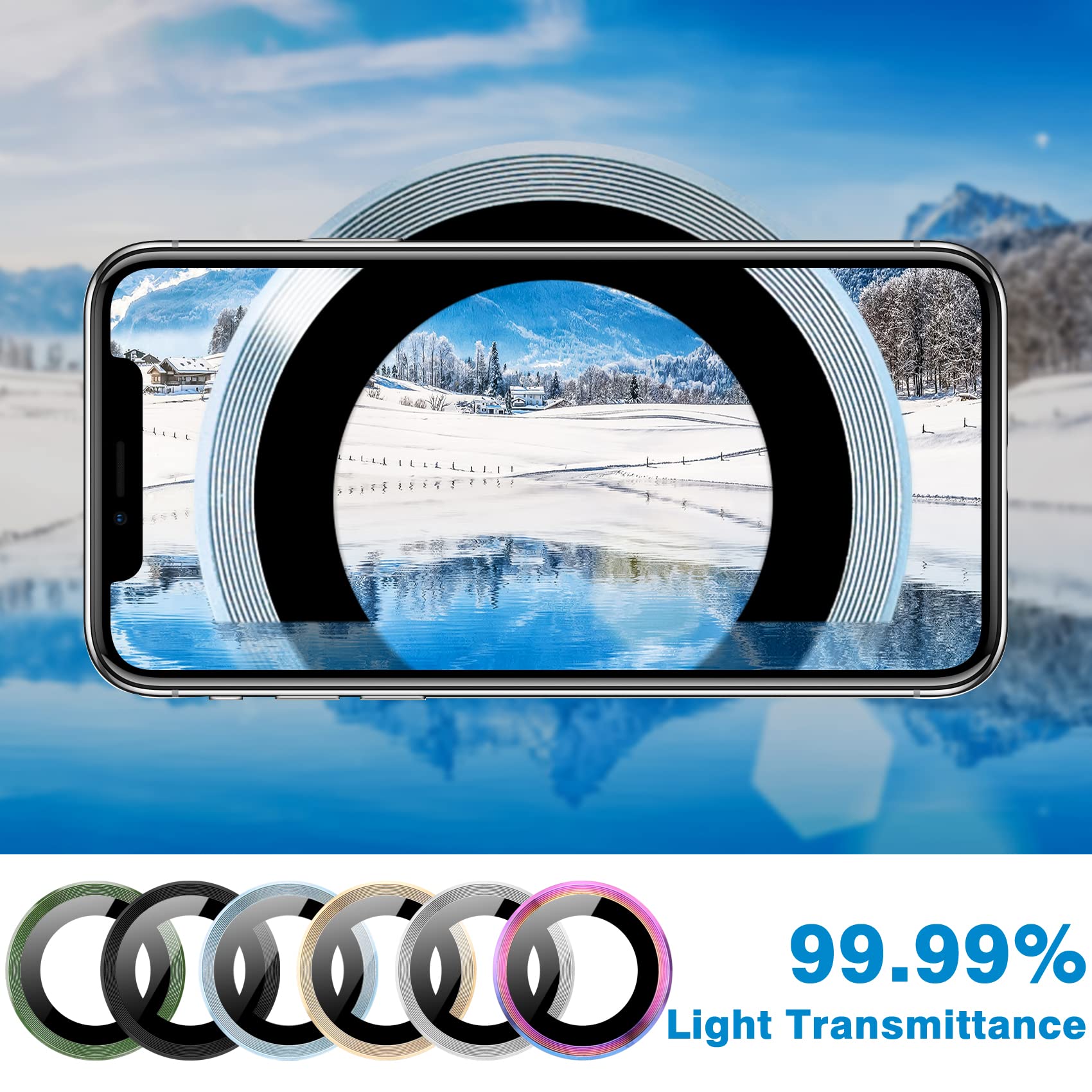 Hsefo Compatible With Iphone 13 Pro For 13 Pro Max Camera Lens Protector, Anti Scratch Lens Cover 9H Tempered Glass Metal Camera