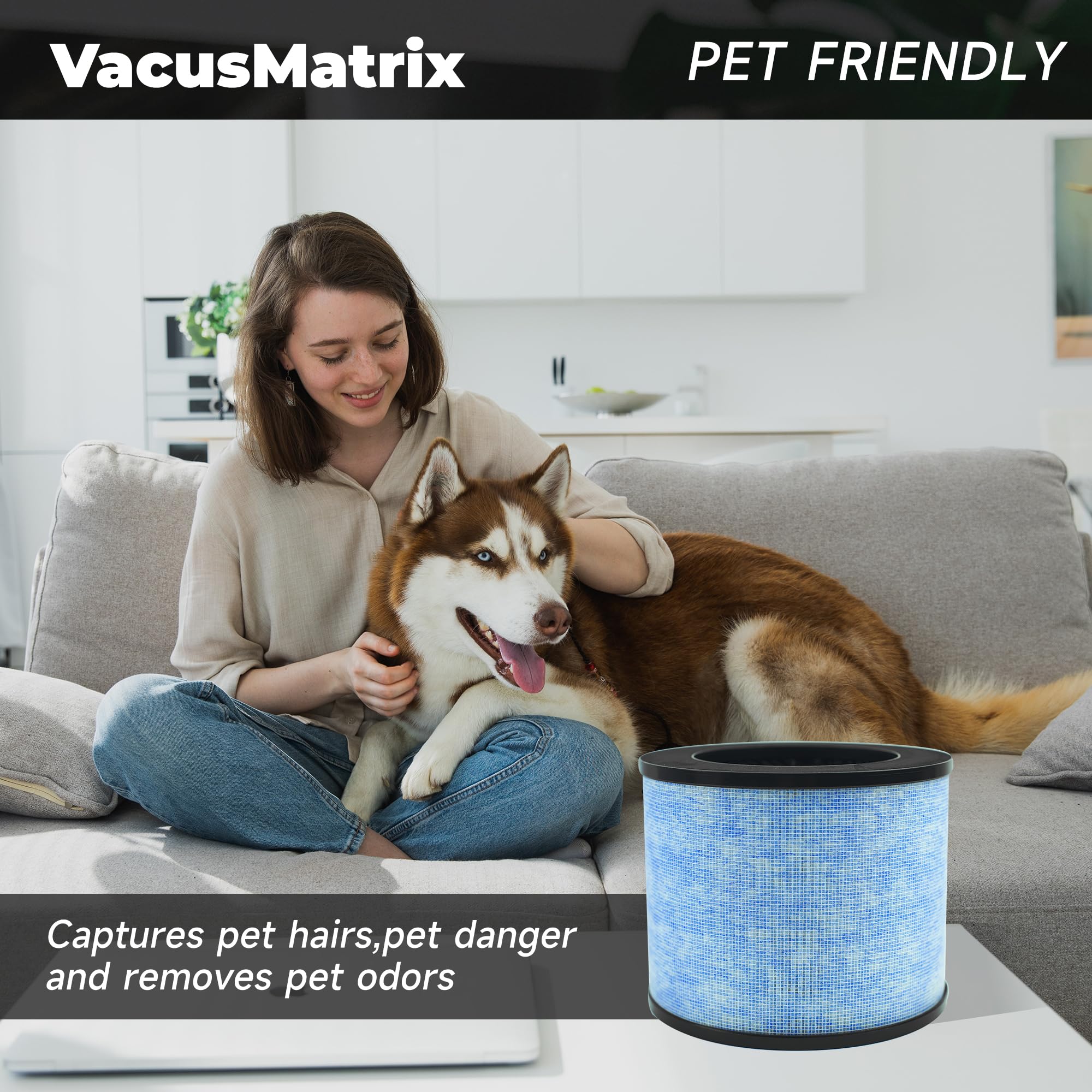 2 Pack F100 3 In 1 H13 True Hepa Replacement Filters Compatible With Instant Ap100, Pre Filter & H13 Grade True Hepa Filter & Hi