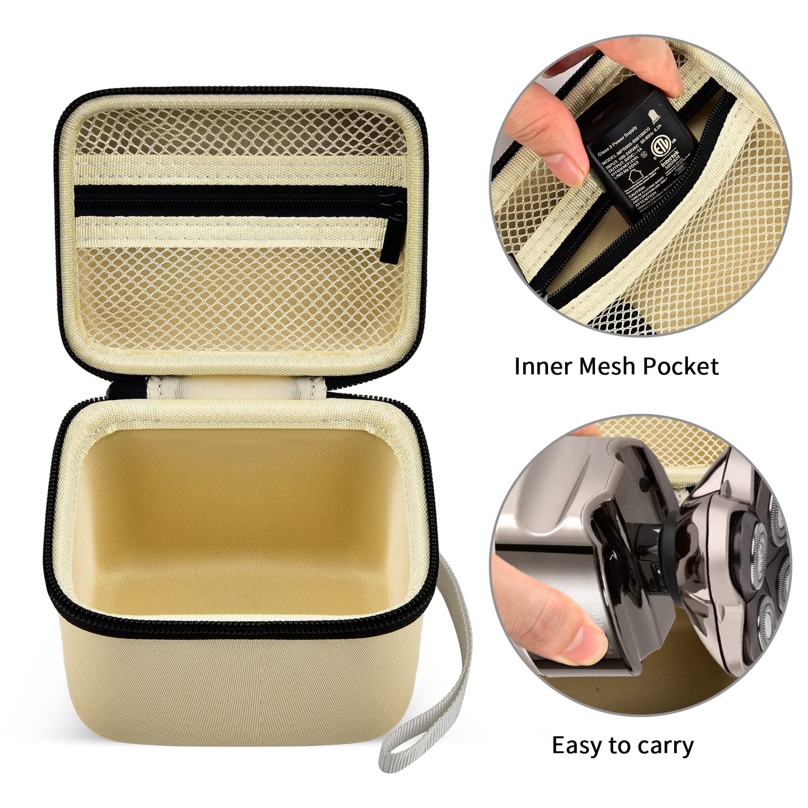 Case For Skull Shaver Electric Pitbull Pro Razor, Hard Travel Rotary Men Head Shavers Beard Trimmer Storage Carrying Box With Zi