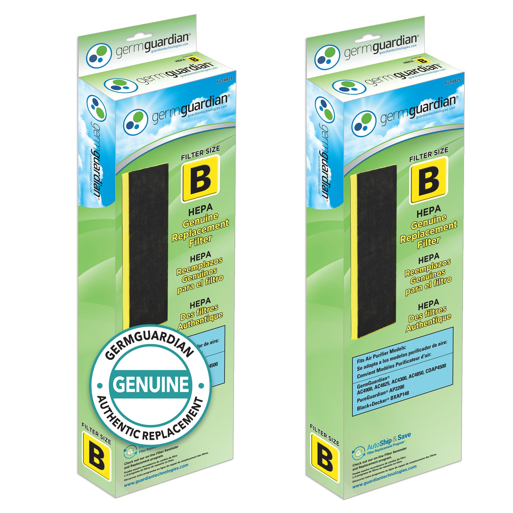 Germguardian Filter B Hepa Pure Genuine Replacement Filter, Removes 99.97% Of Pollutants For Ac4825, Ac4300, Ac4900, Ac4825Dlx,