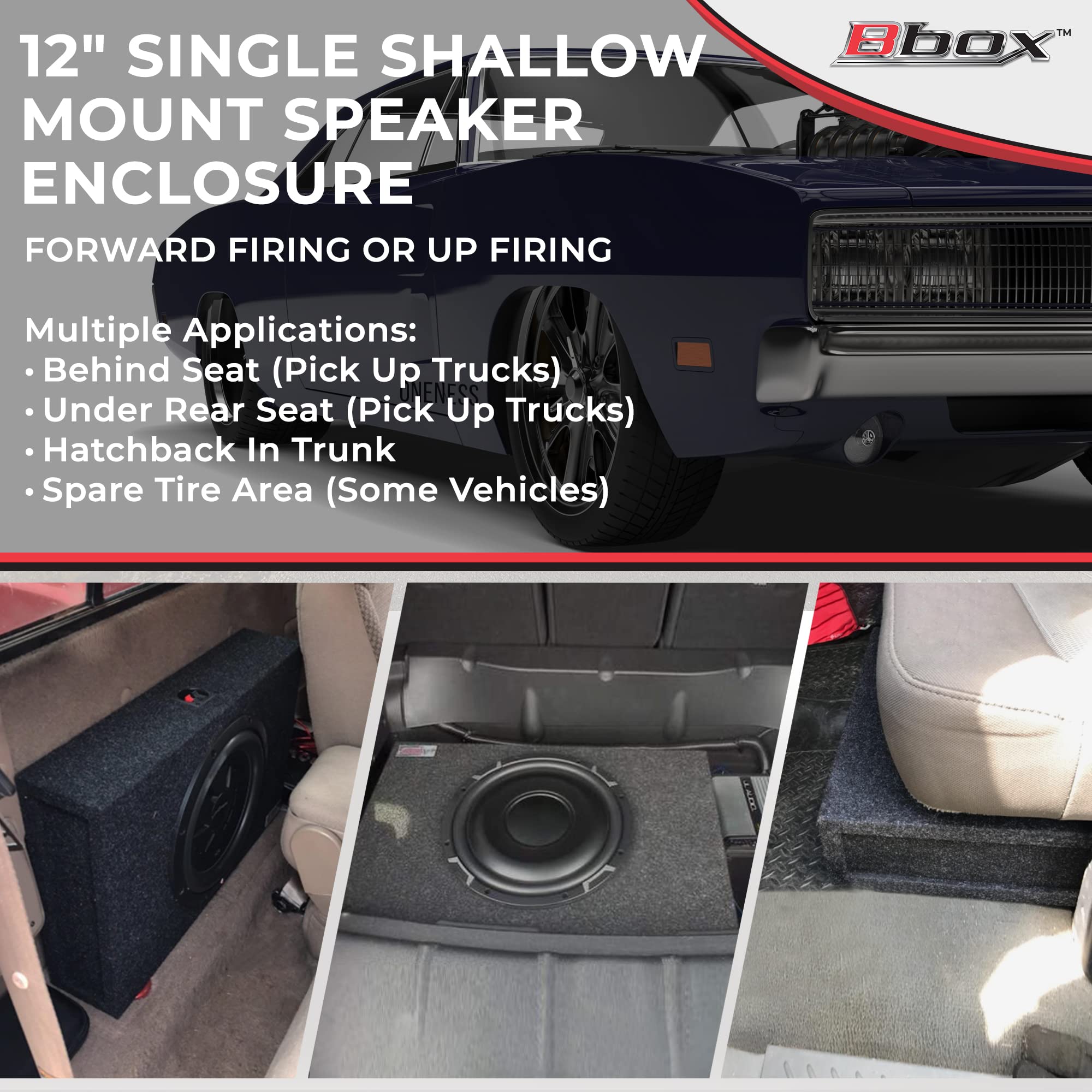 Atrend 12Sme 12� Single Sealed/Shallow Mount Subwoofer Enclosure, Charcoal