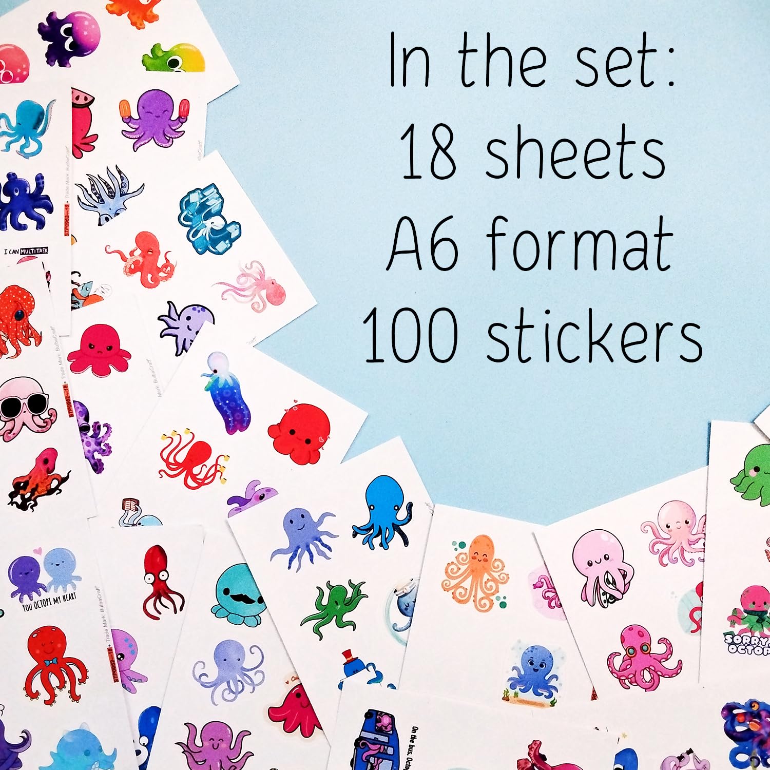 Octopus Stickers For Water Bottle And Laptop   Marine Life Party Favors & Decorations, Waterproof Vinyl Ocean Decals, Cute Octop