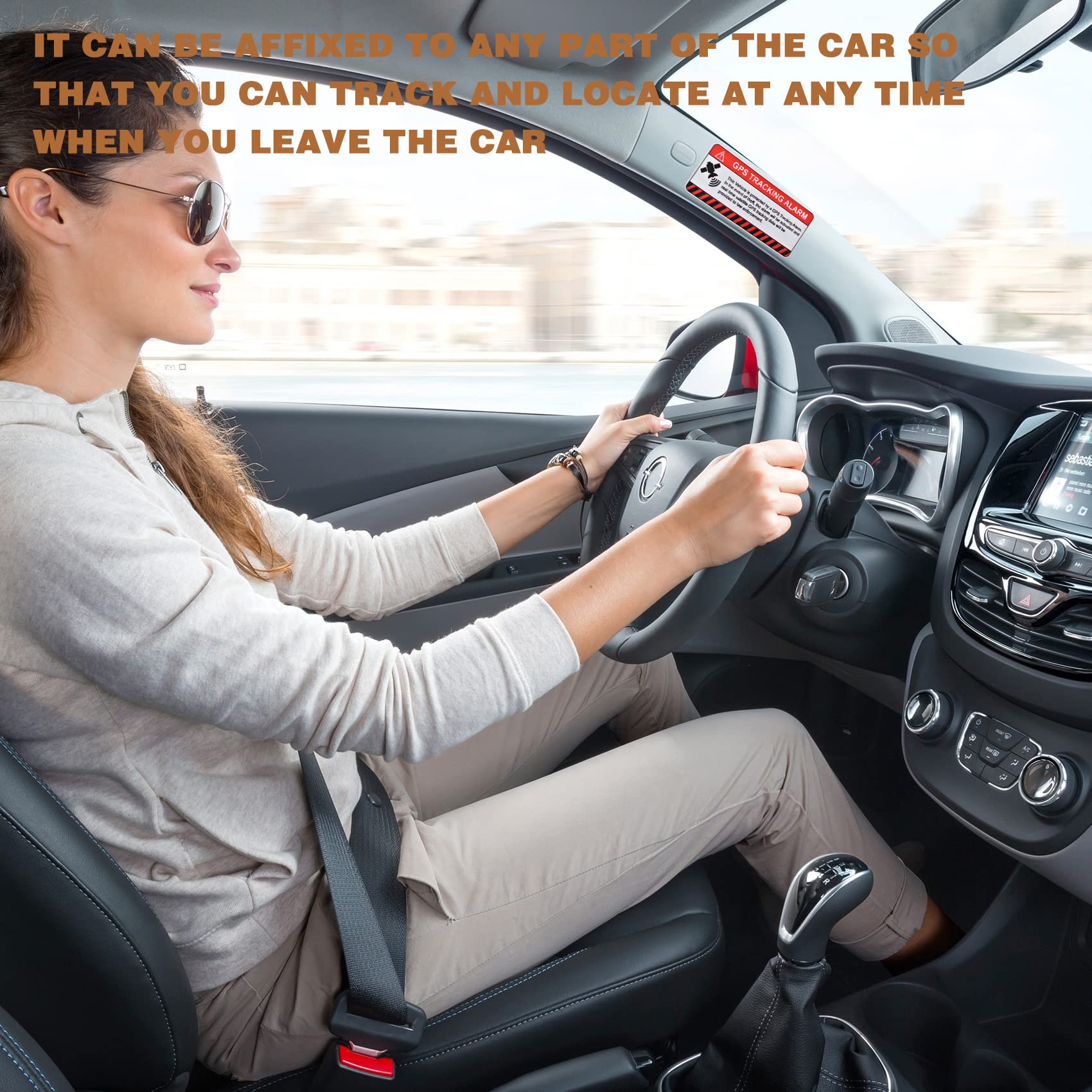 10 Pcs Gps Tracking Sticker, Car Alarm Sticker, Self Adhesive Anti Theft Car Decals With Gps Tracking Warning Sign, 2 X 4 Inch