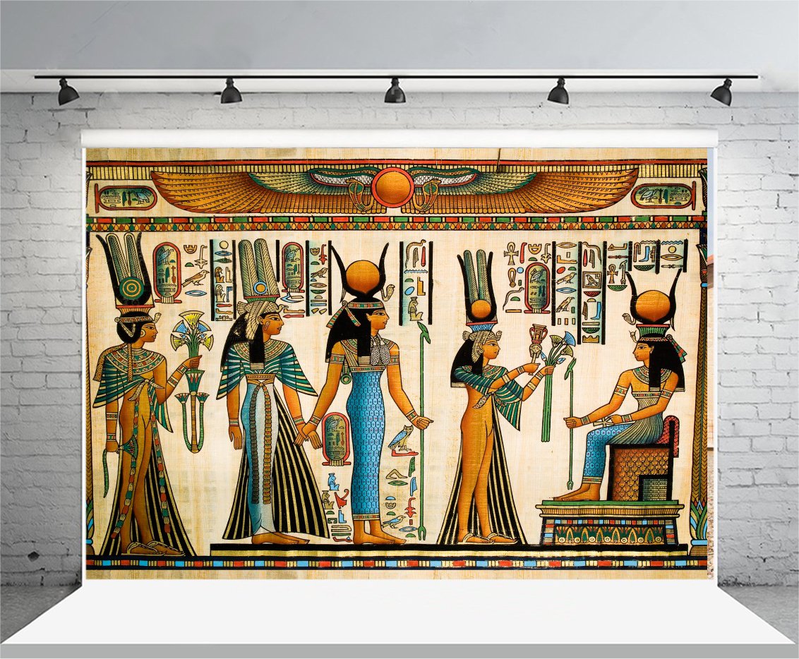 Lfeey 5X3Ft Gods Of Egypt Backdrop For Photography Egyptian Decor Ancient Egyptian Mythology Sphinx Egypt Parchment Hieroglyphic