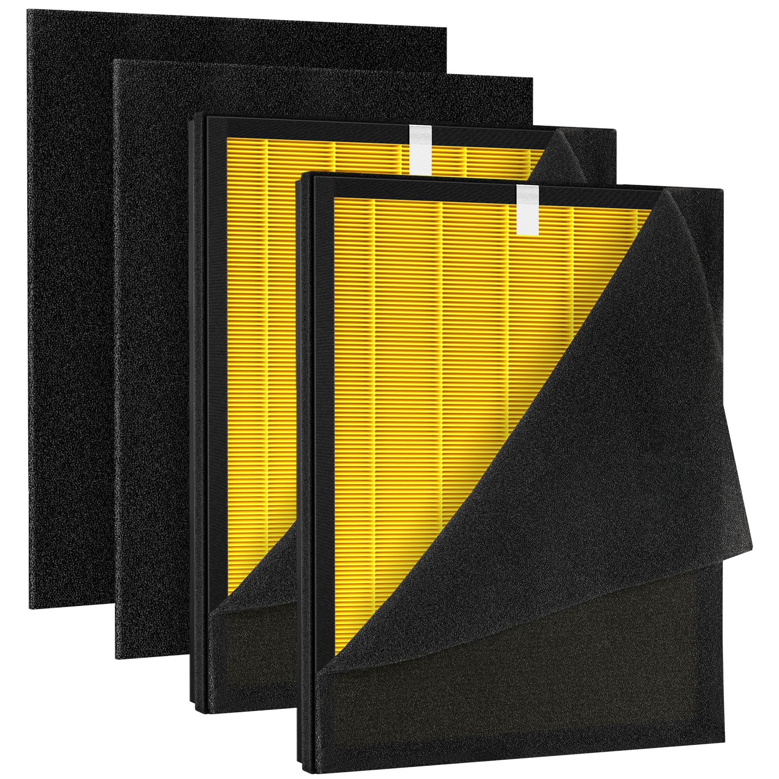 Kj190L Pet Care Washable Filter For Mooka Kj190L Air Purifier, 3 Stage Filtration H13 Hepa Filter Removes Pollen Smoke Pet Hair