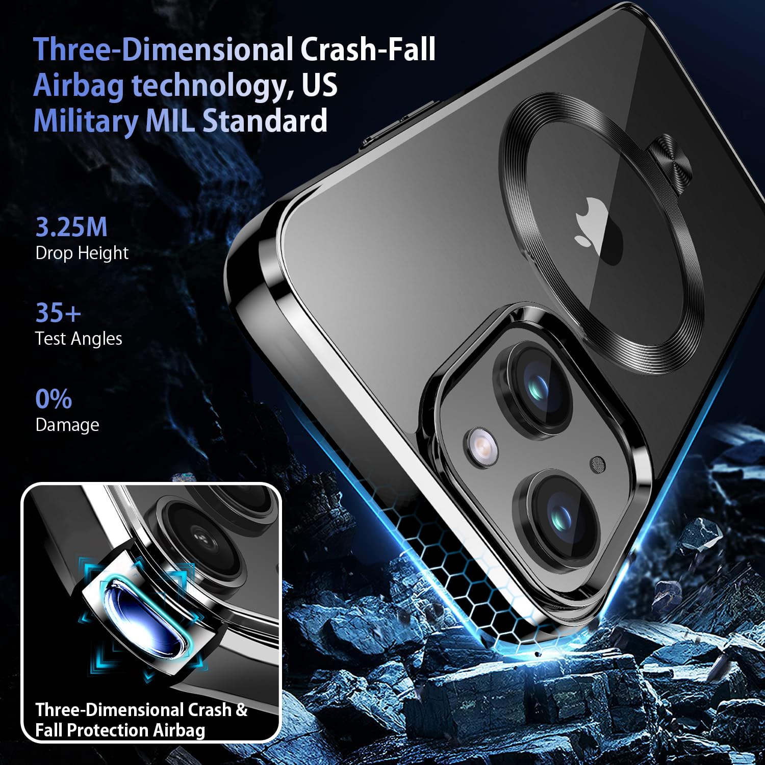 Tlikemiss [Cd Ring Compatible With Magsafe Invisible Stand] Magnetic For Iphone 15 Case, [Electroplated Bumper Non Yellowing][Lo