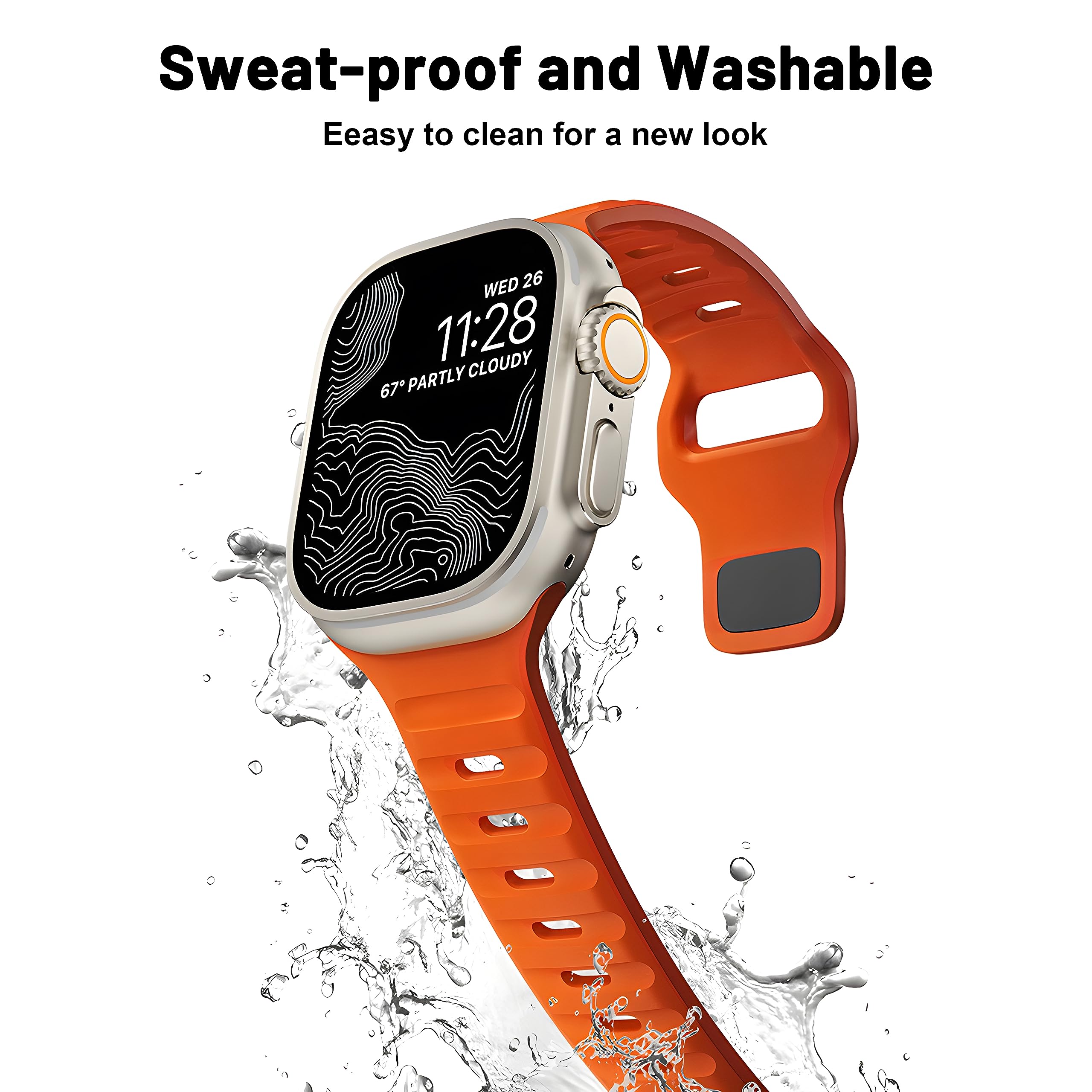 Soft Silicone Waterproof Strap Compatible With Apple Watch Ultra Band 49Mm 45Mm 44Mm 42Mm 41Mm 40Mm 38Mm,Men Women Sport Bands F