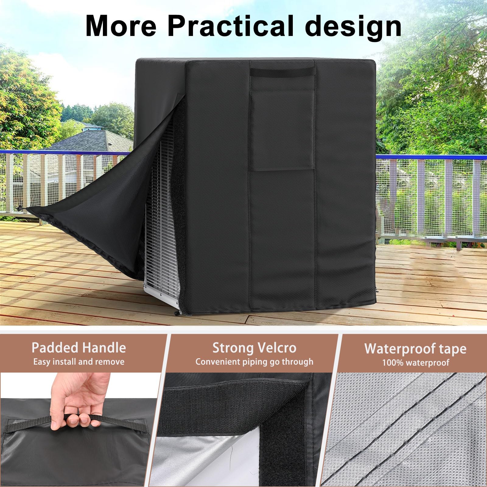 Mrrihand Central Air Conditioner Cover For Outside Units Waterproof Heavy Duty Ac Unit For Outdoor Large Ac Cover For Winter (38