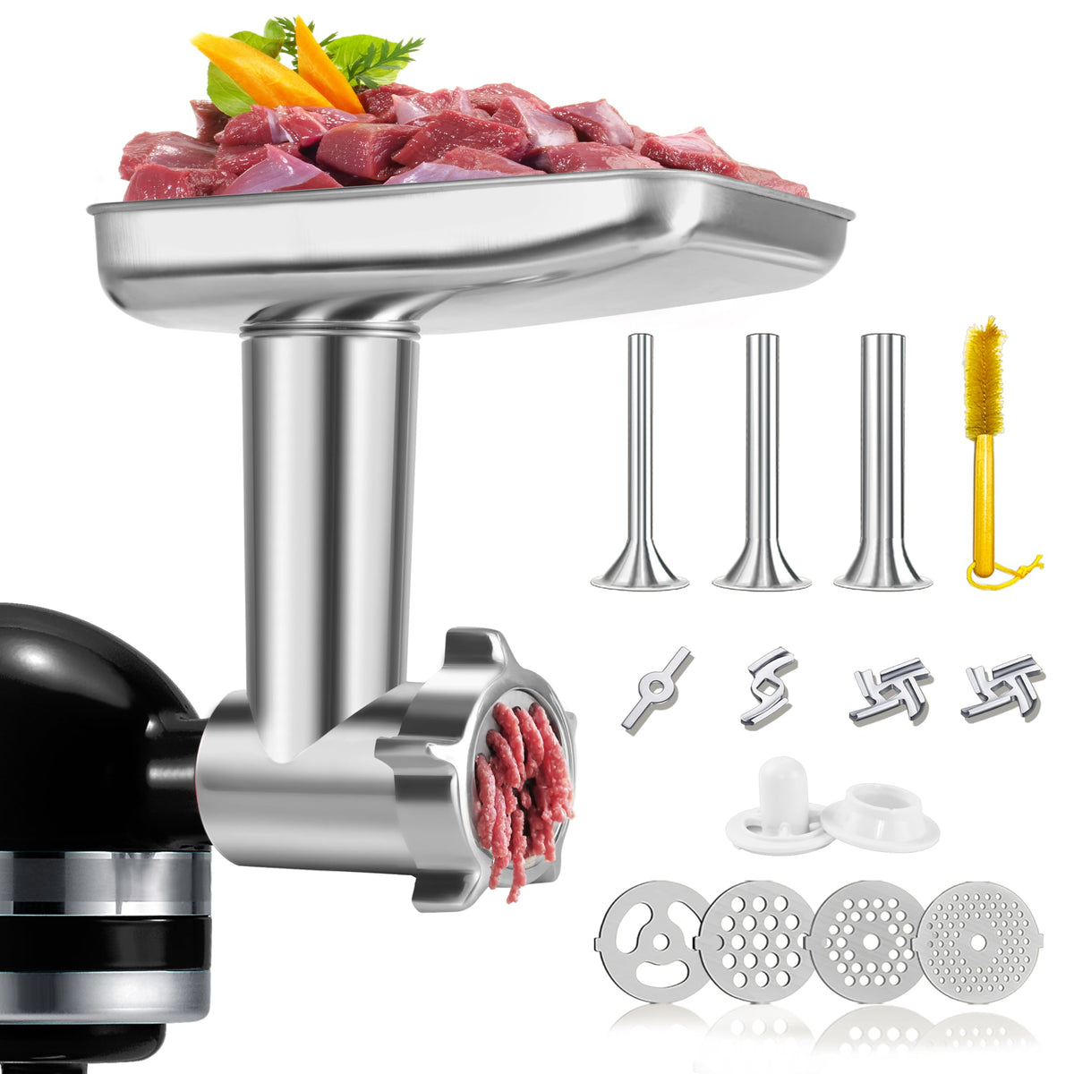 Stainless Steel Meat Grinder Attachment For Kitchenaid, Stainless Steel Meat Grinder Attachment, Sausage Stuffer, Attachment For