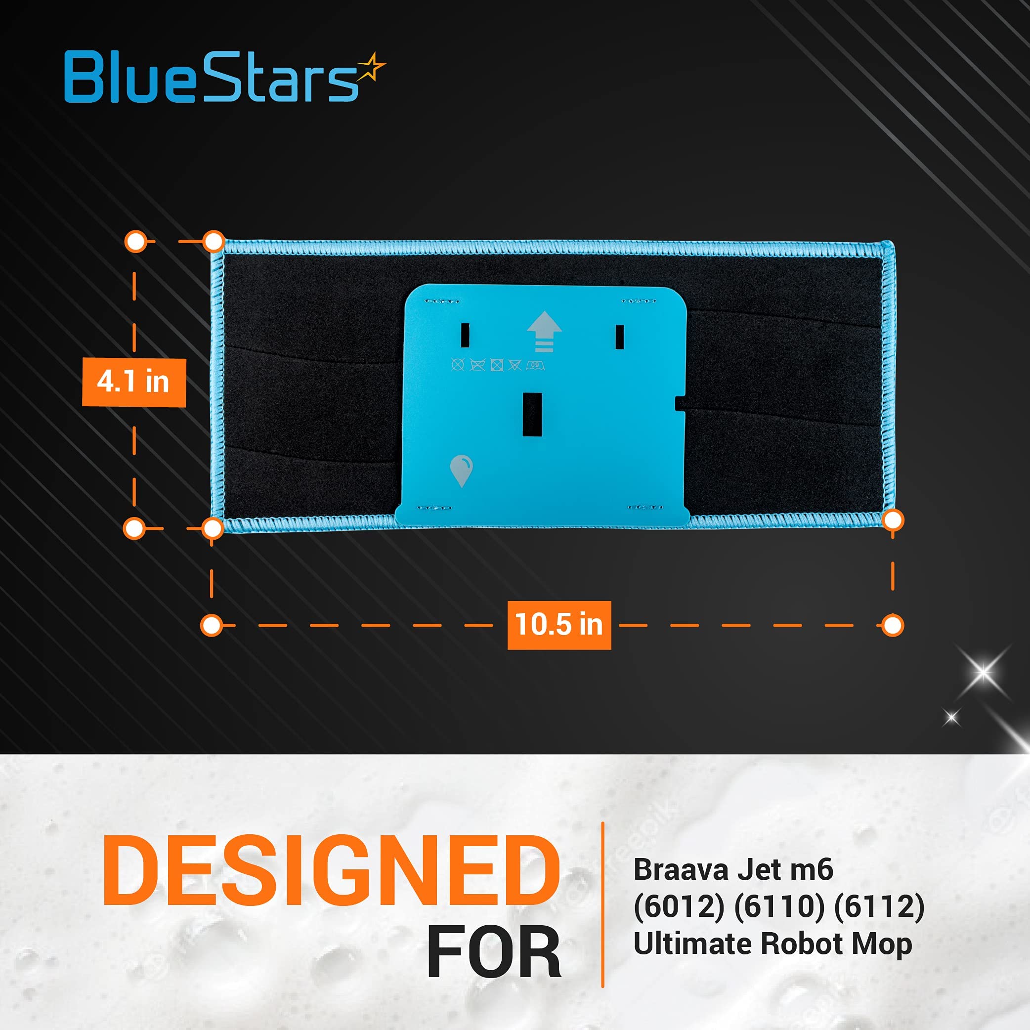 Bluestars 4 Packs Washable And Reusable Wet Mopping Pads   Compatible With Braava Jet M Series Braava Jet M6 (6110) (6012) (6112