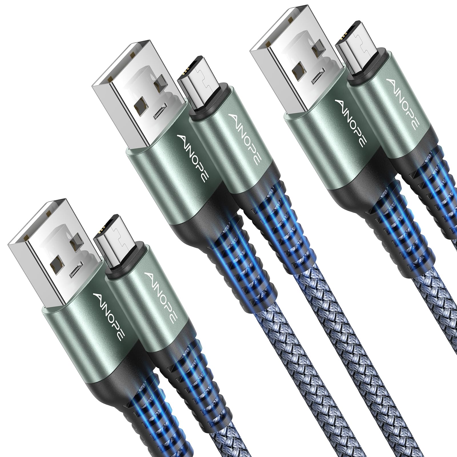 Ainope Usb Micro Cable For Kindle Charger Cord Replacement [3 Pack,3.3Ft], Unbreakable Micro Usb Cable For Kindle Nylon Micro Us