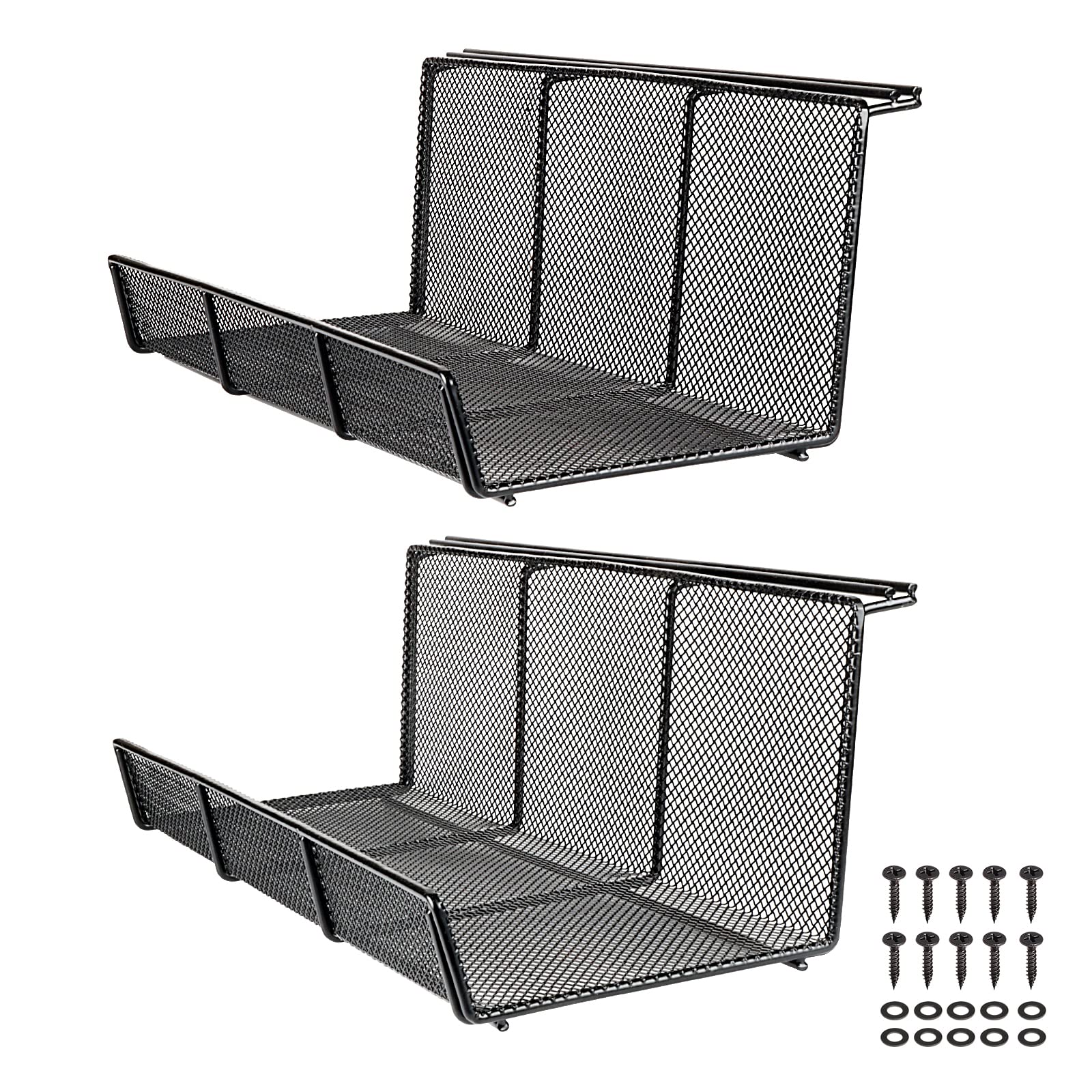 Univivi No Drill Under Desk Cable Management Tray, 36'' Cord Organizer For Desk, Clamp/Screw Mount Desk Cable Management, Premiu