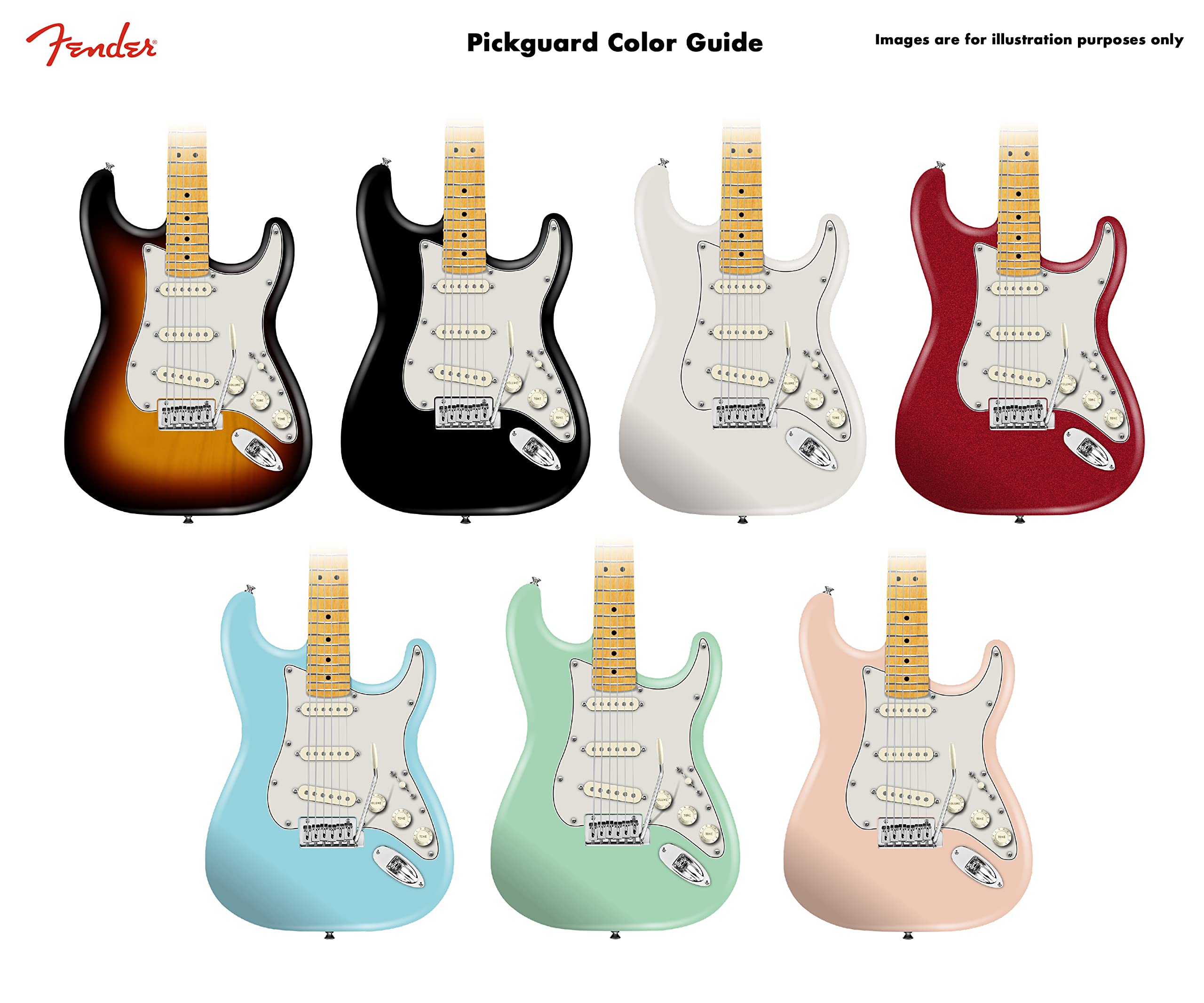 Fender Modern Pickguard, Stratocaster Lh, 11-Hole - Parchment 3-Ply