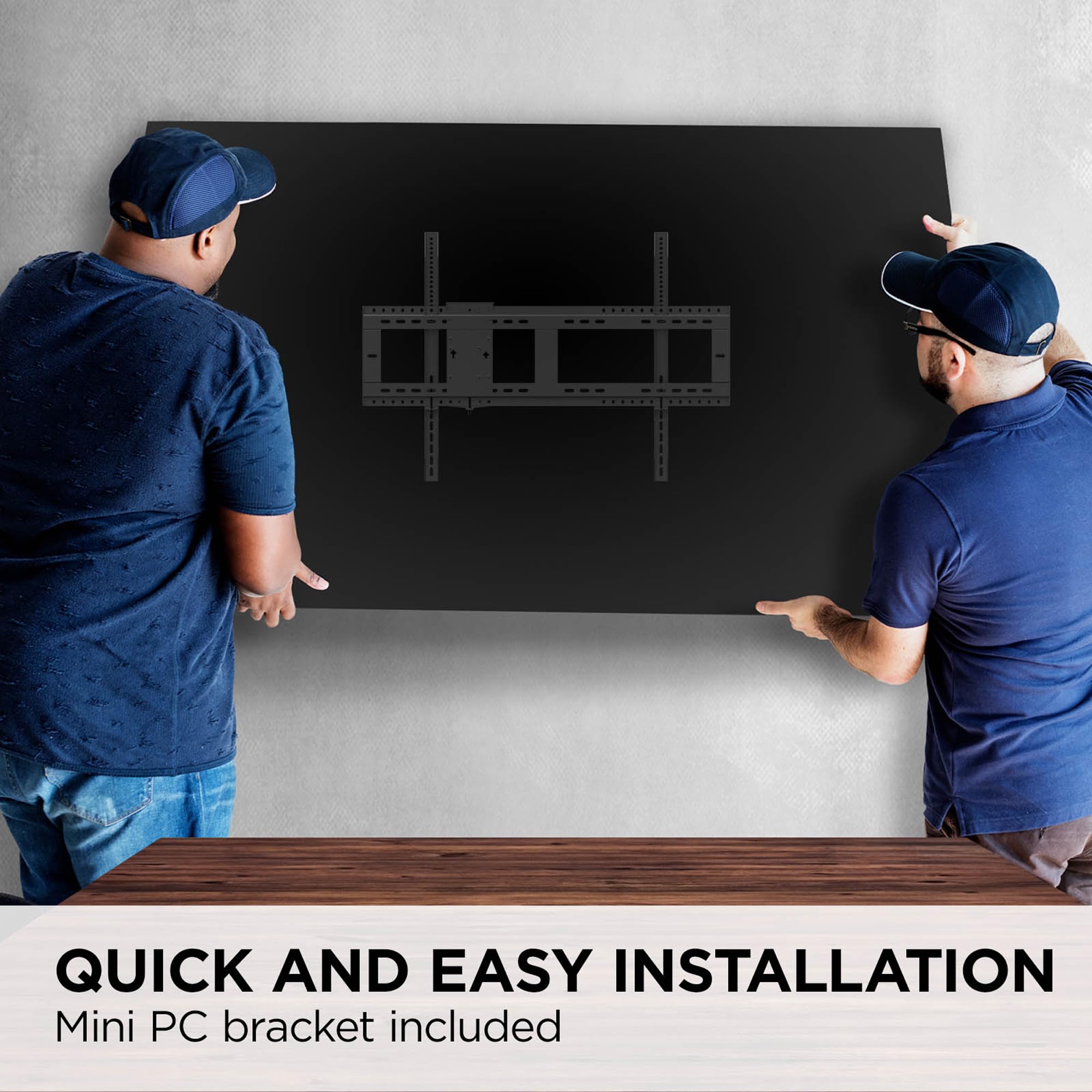 Viewsonic Wmk-047-2 Fixed Tv/Display Wall Mount With Vesa Pattern Compatible Up To 900X600Mm, Slide-In Mini Pc Bracket Plate And