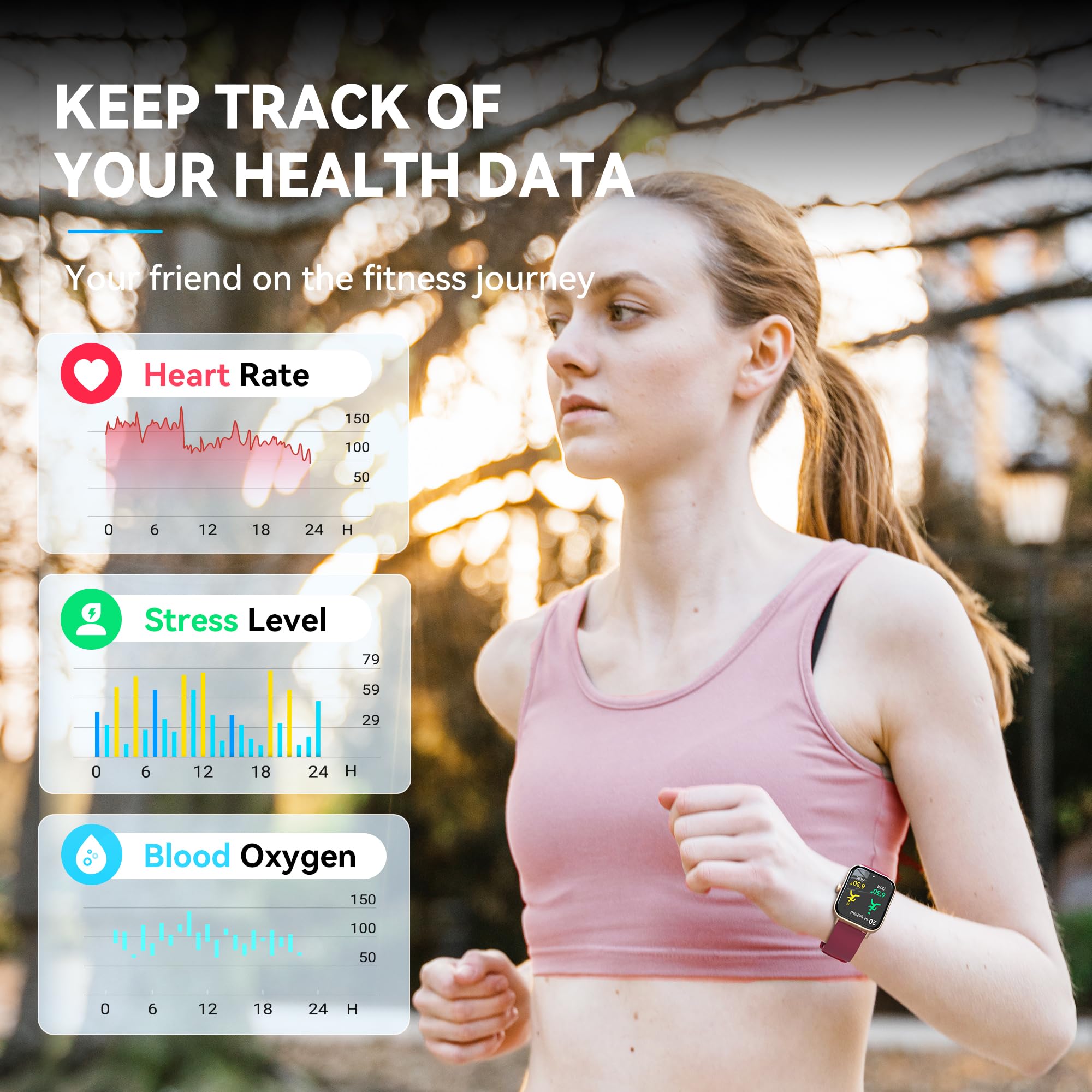 Smart Watch For Women,1.8 ''Fitness Watch(Answer/Make Call),Alexa Built-In, [24H Heart Rate Sleep Blood Oxygen Monitor],5Atm Wat