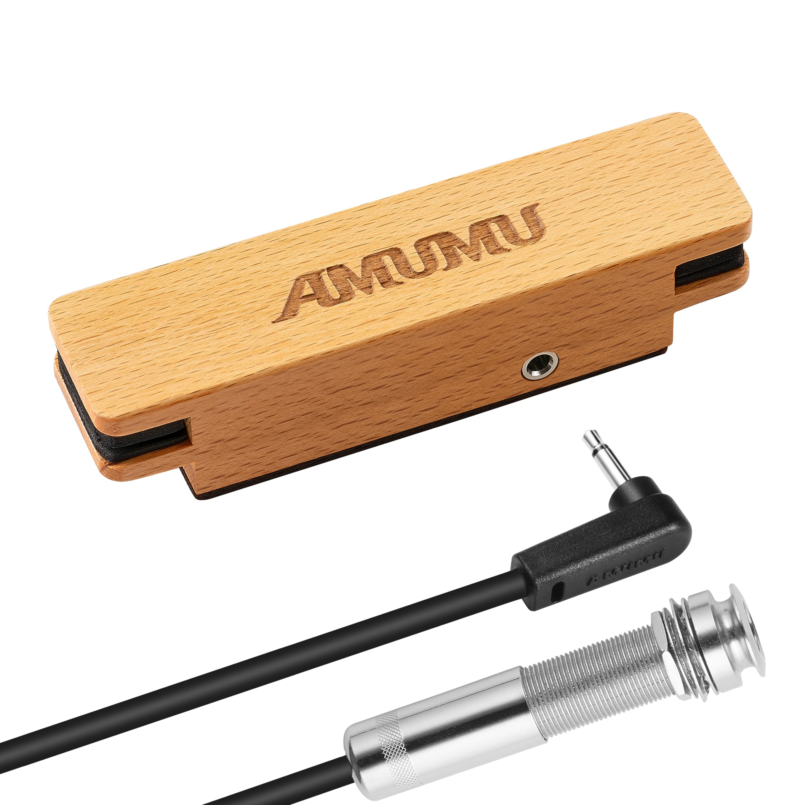 AMUMU SP31 Woody Magnetic Soundhole Pickup with Rare Earth Neodymium Magnet for Steel String Acoustic Guitars - Single Coil, Pas