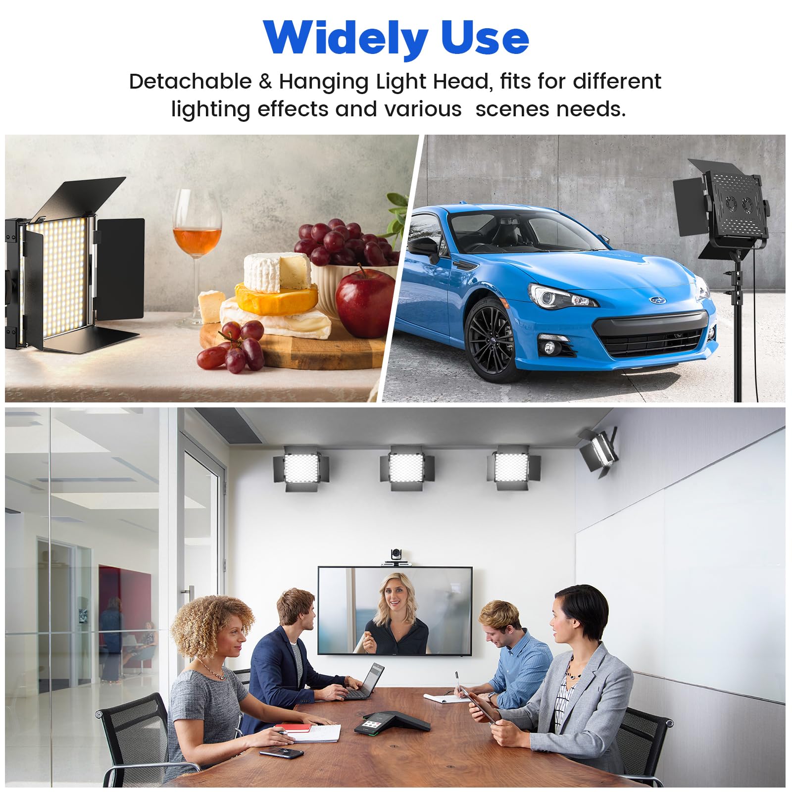 Photography Video Lighting Kit, Upgraded Bi Color Led Video Studio Lights With Dimmable 2500K~8500K And 79'' Light Stand For Cam