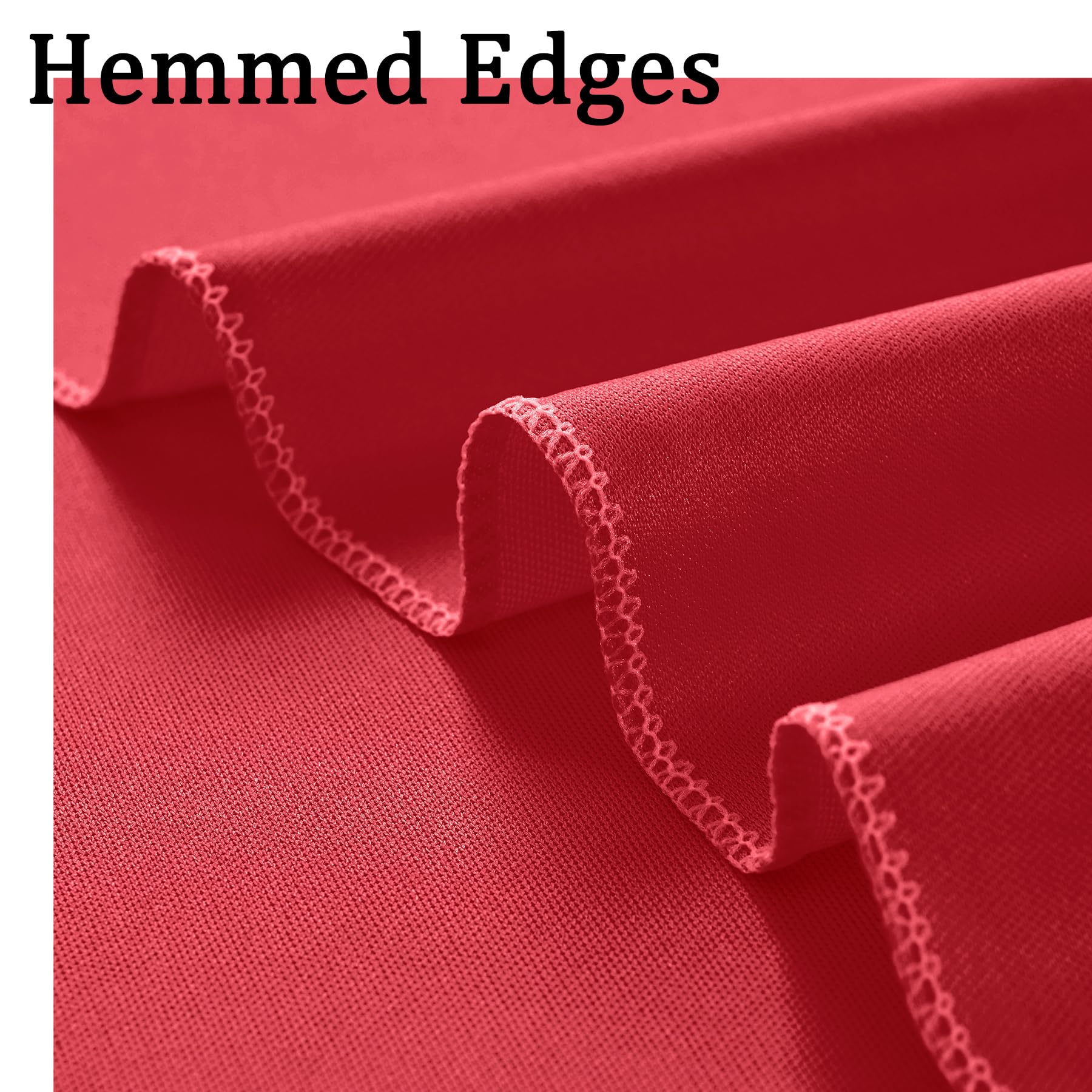 20Ft X 10Ft Wrinkle Free Red Backdrop Curtains For Parties, 4 Panels 5X10Ft Silky Polyester Photo Backdrop Drapes For Birthday W