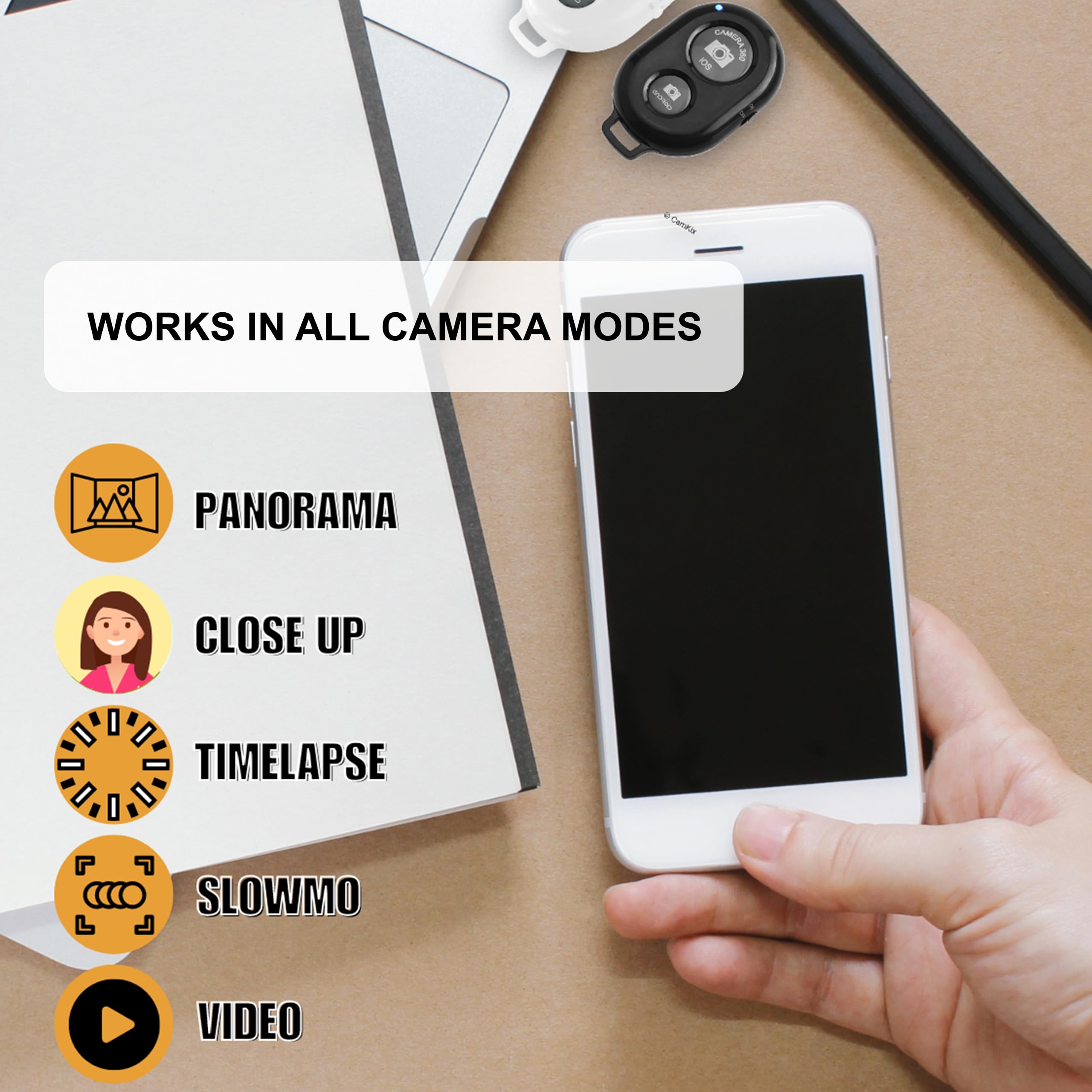2X Camkix Camera Shutter Remote Control With Bluetooth Wireless Technology   Create Amazing Photos And Videos Hands Free   Works With Most Smartphones And Tablets (Ios And Android)