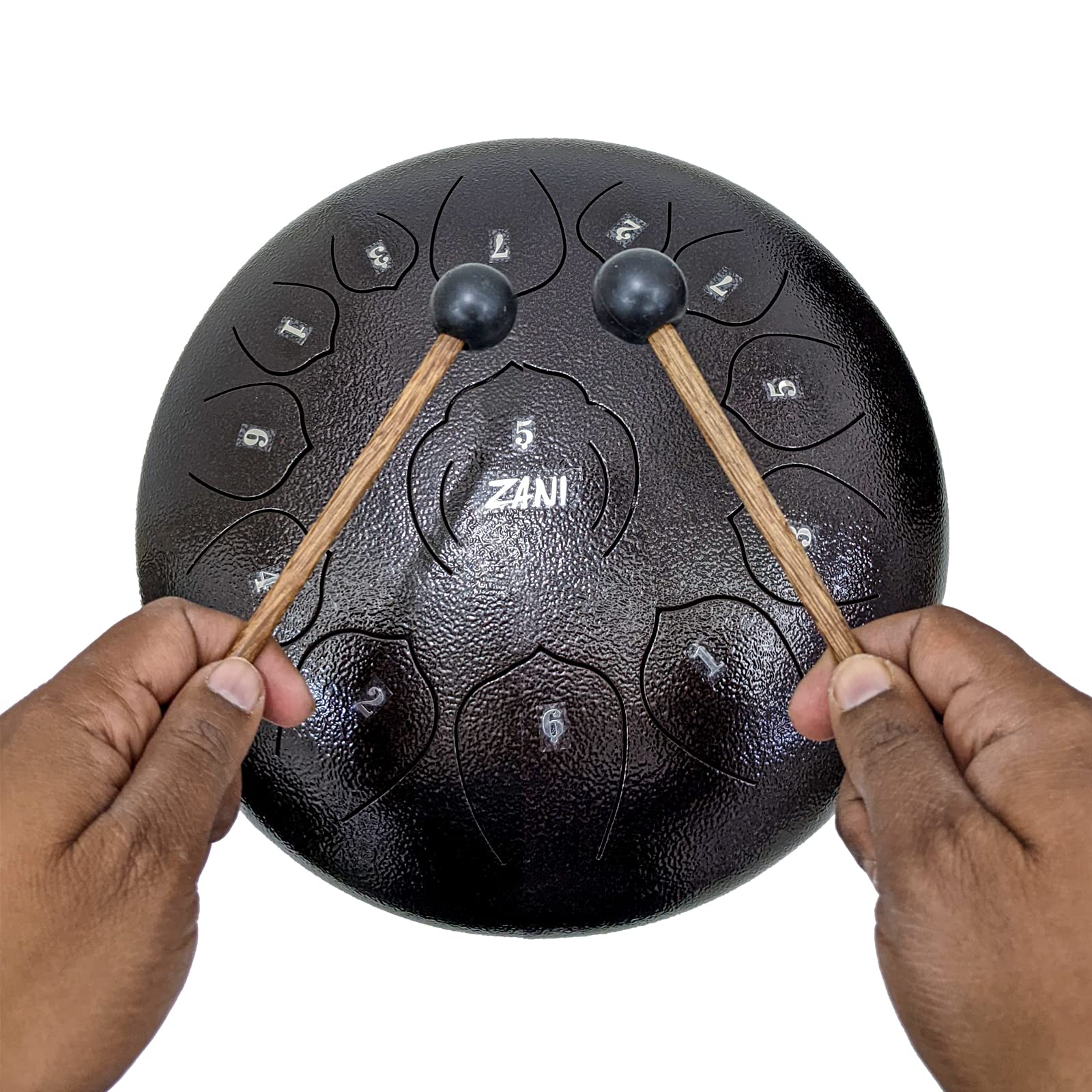 Amicisound 13 Notes Tongue Drum, 12 Inch Lotus Pattern Steel Drum With Carry Bag For Meditation Entertainment, Musical Instrumen