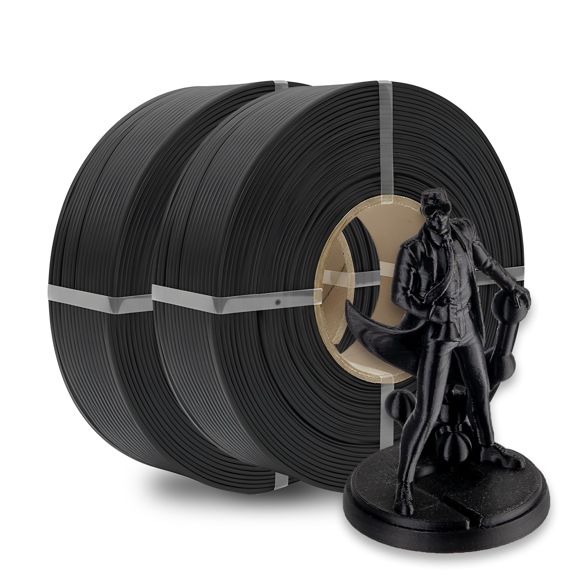 Polymaker Panchroma Refill Spool Matte Charcoal Black PLA Filament 2KG Bundle, 2x1kg 3D Printing Filament Refill, Compatible wit