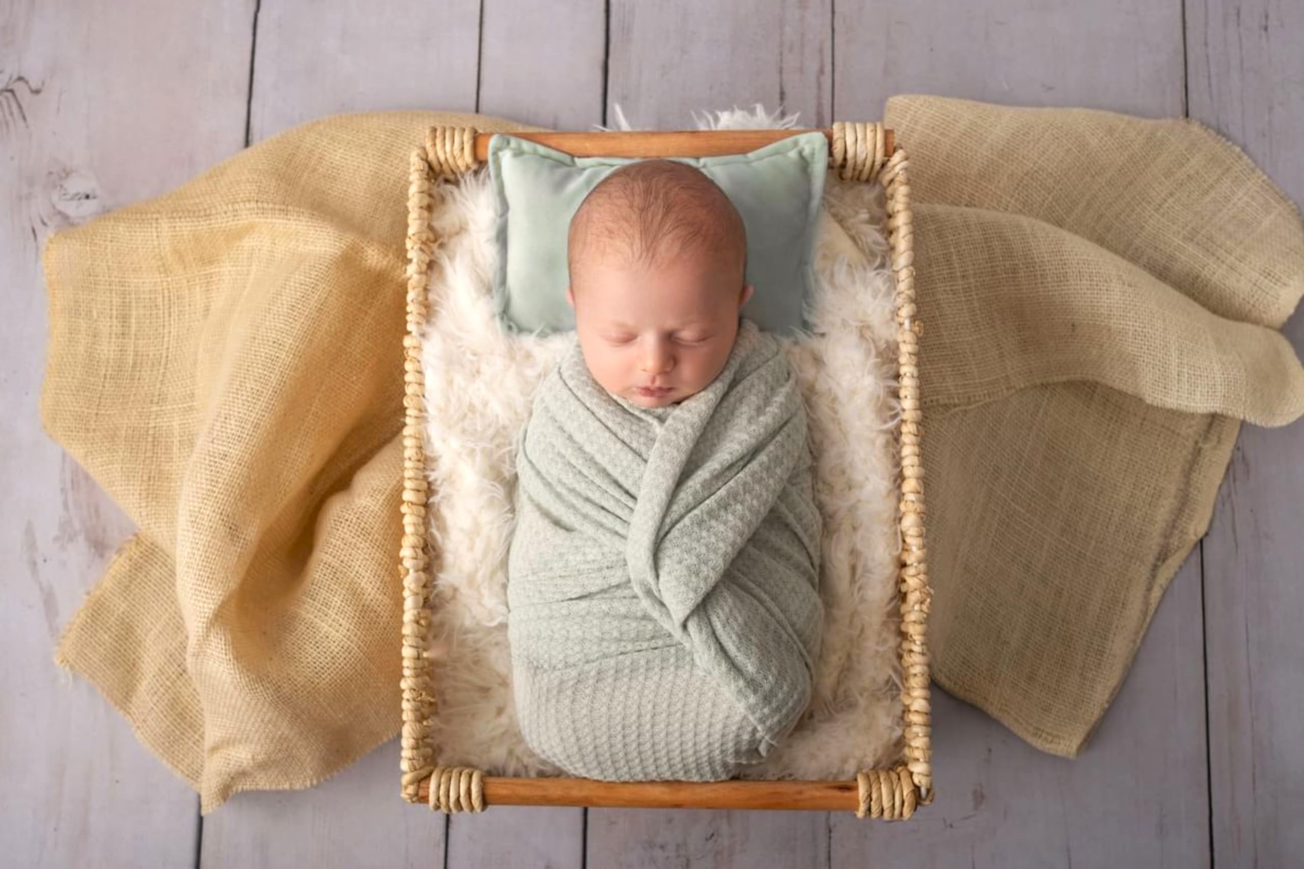 Twinkle Nest Baby Wrap. Set Of 3 Newborn Photography Wraps. Baby Swaddle Or Blanket For Newborn Photography Props. Waffle Knit B