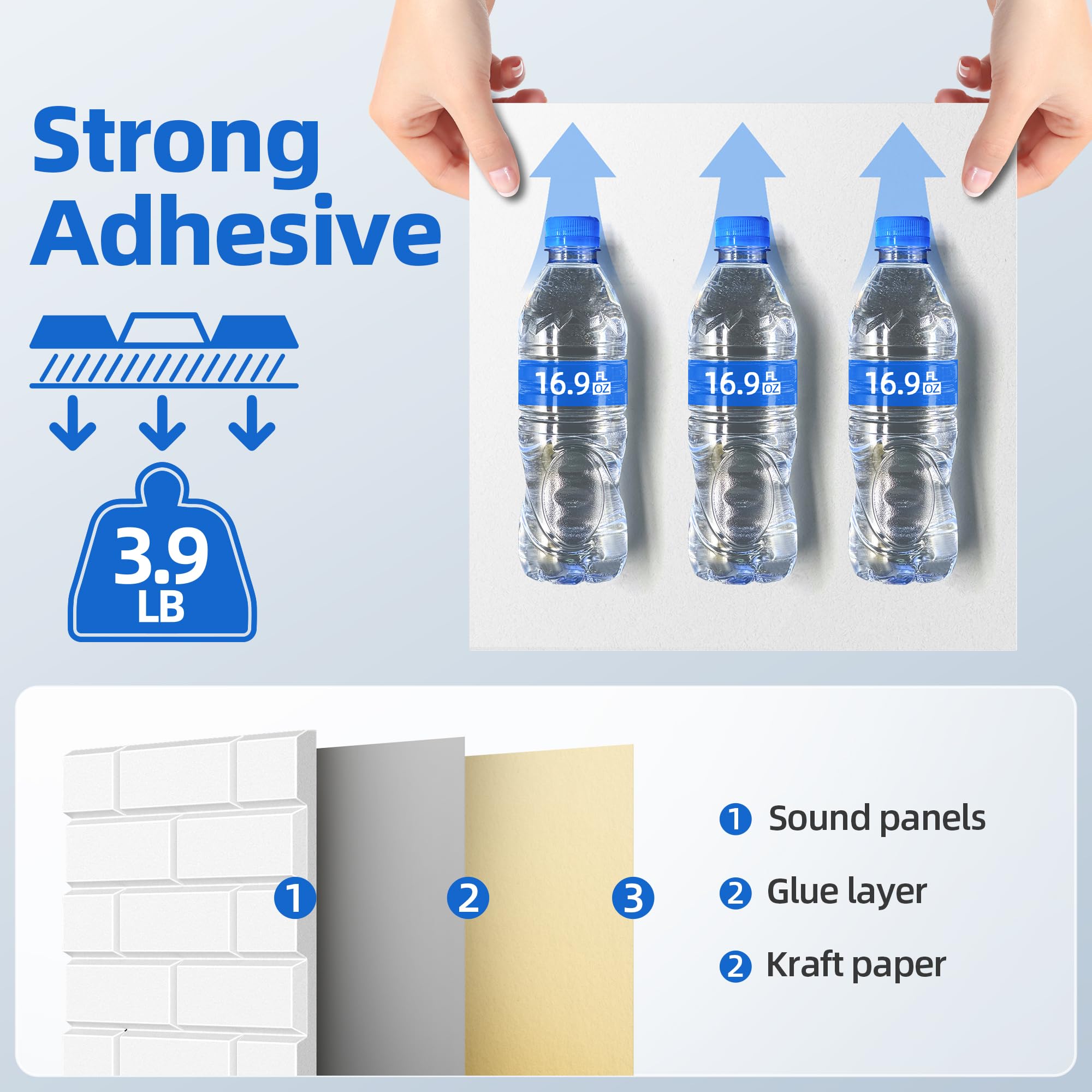 12 Pack Acoustic Panels With Self Adhesive, 12'' X 12'' X 0.4'' High Density Sound Proof Foam Panels For Walls, Soundproof Wall