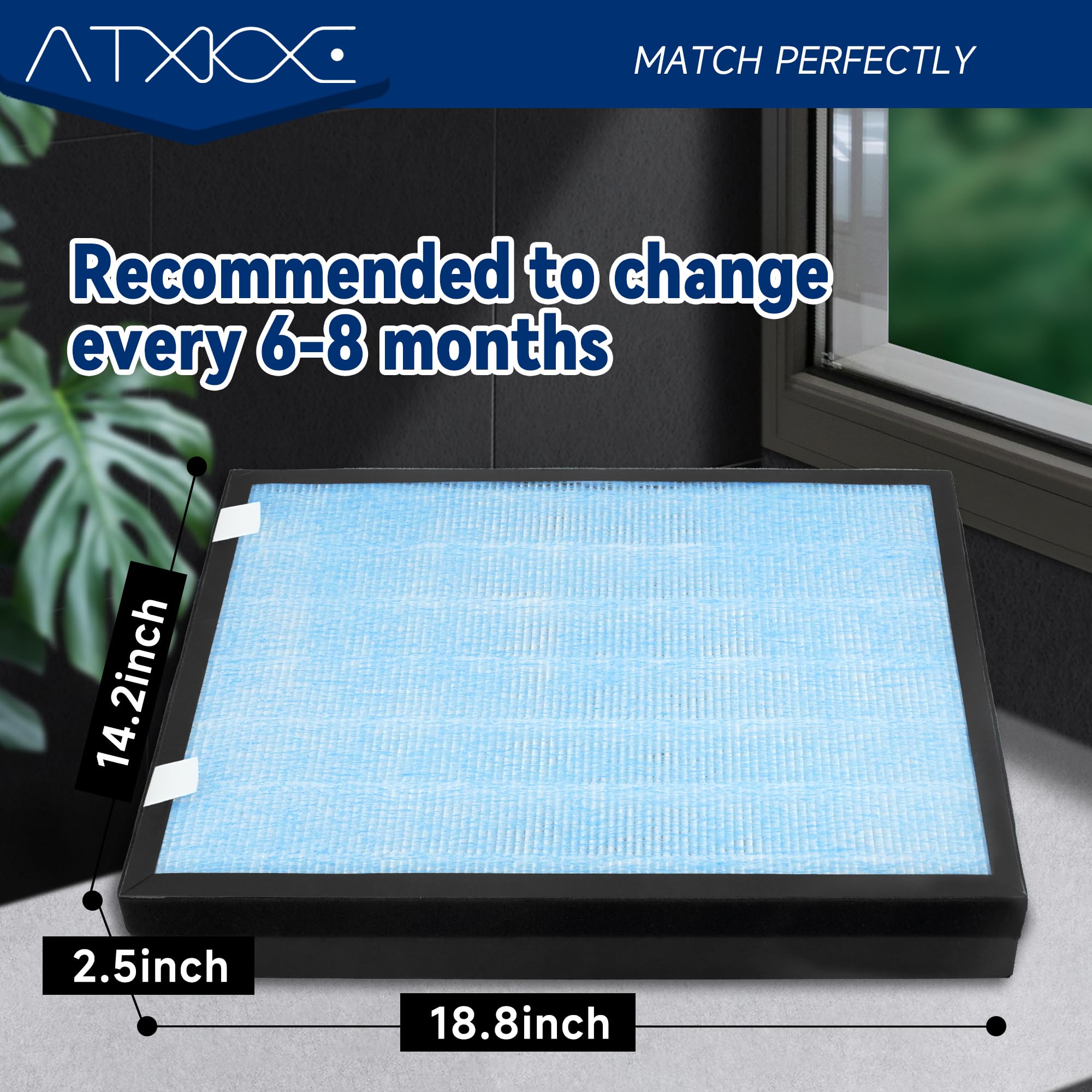 Atxkxe Hsp002 Replacement Filter Compatible With Hathaspace Air Purifier Filter Hsp002, 2 Pack