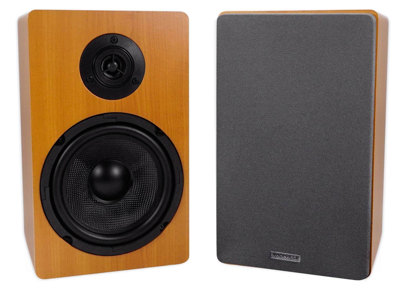 Rockville RockShelf 68C 50-Watt RMS 6.5 Bookshelf Speakers, Kevlar Woofer, 1 Silk Dome Tweeter, MDF Cabinet, 2-Piece
