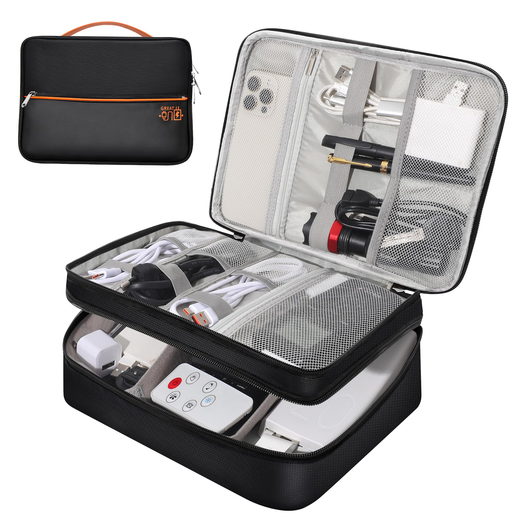Electronic Organizer Travel Case, Travel Cord Organizer Case Portable Waterproof Cable Organizer Bag For Charger, Cord, Usb, Pow