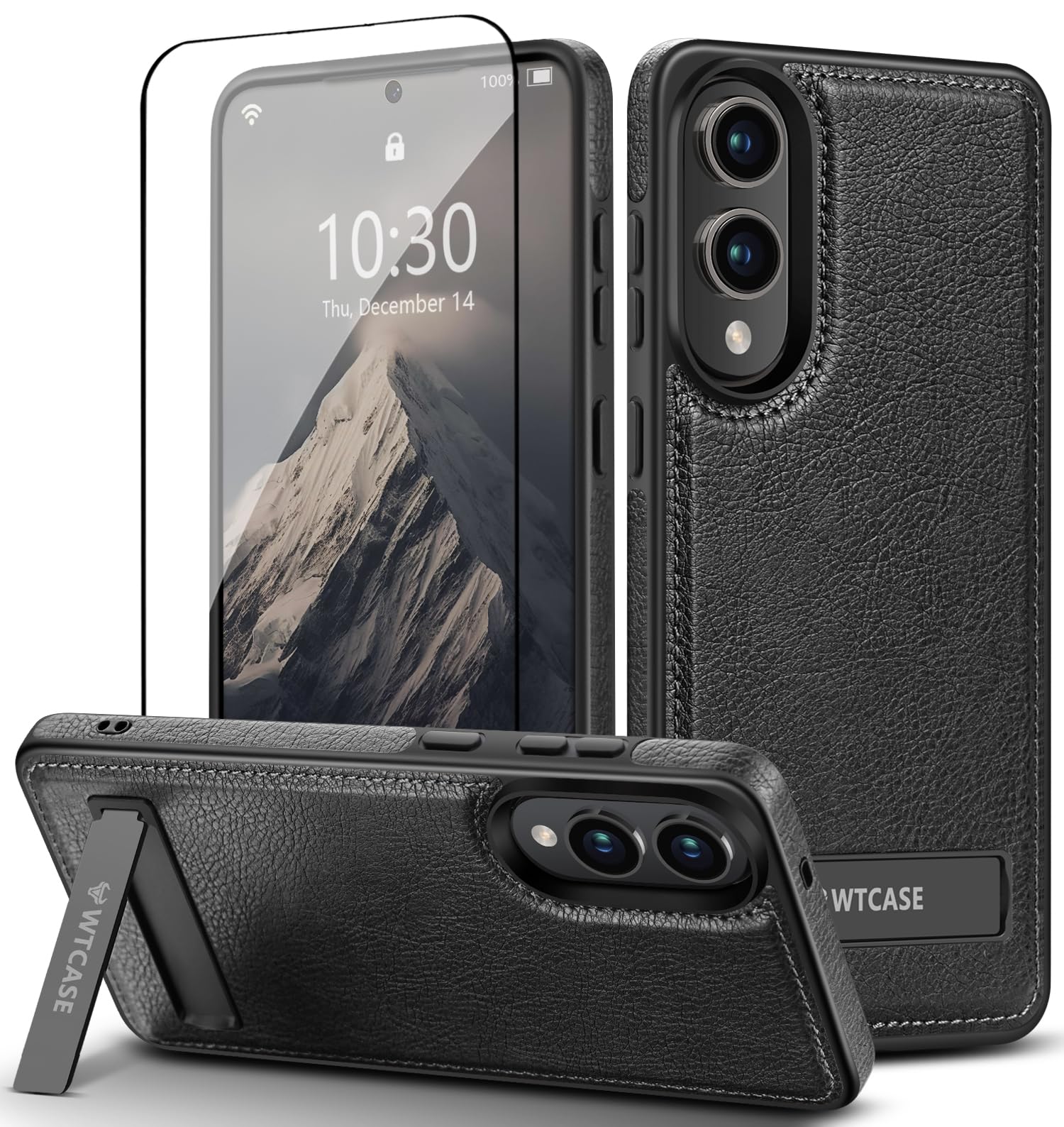 Wtcase Strong Magnetic For Samsung Galaxy S25 Edge Case Leather With Stand,[Compatible With Magsafe], Slim Adjustable Kickstand 