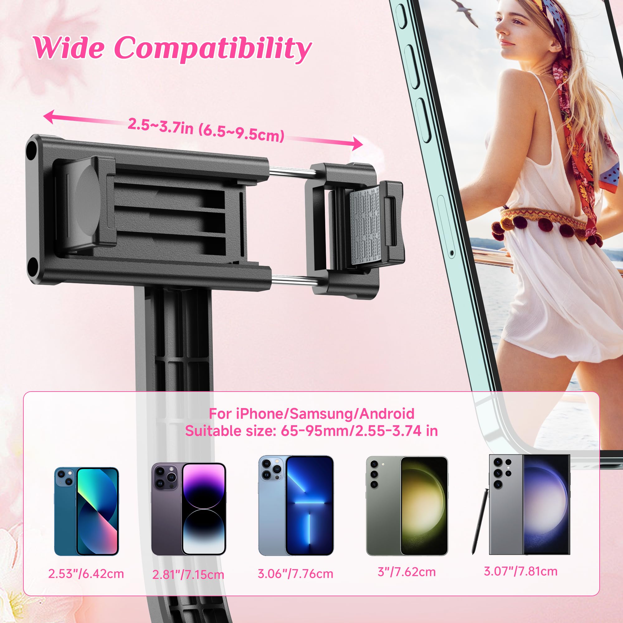 Selfie Stick Tripod With Fill Light, All In One Extendable Selfie Stick With Detachable Wireless Remote, Flexible Phone Tripod S
