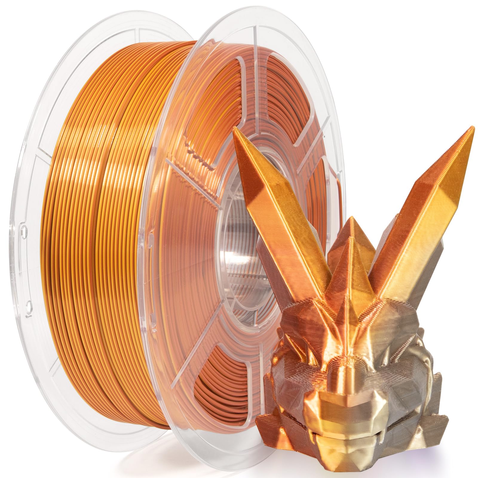 Isanmate 3D Printer Filament, Pla Filament 1.75Mm Tri Color Filament, Shiny Silk Pla Coextruded Filament, 3D Printing Filament M