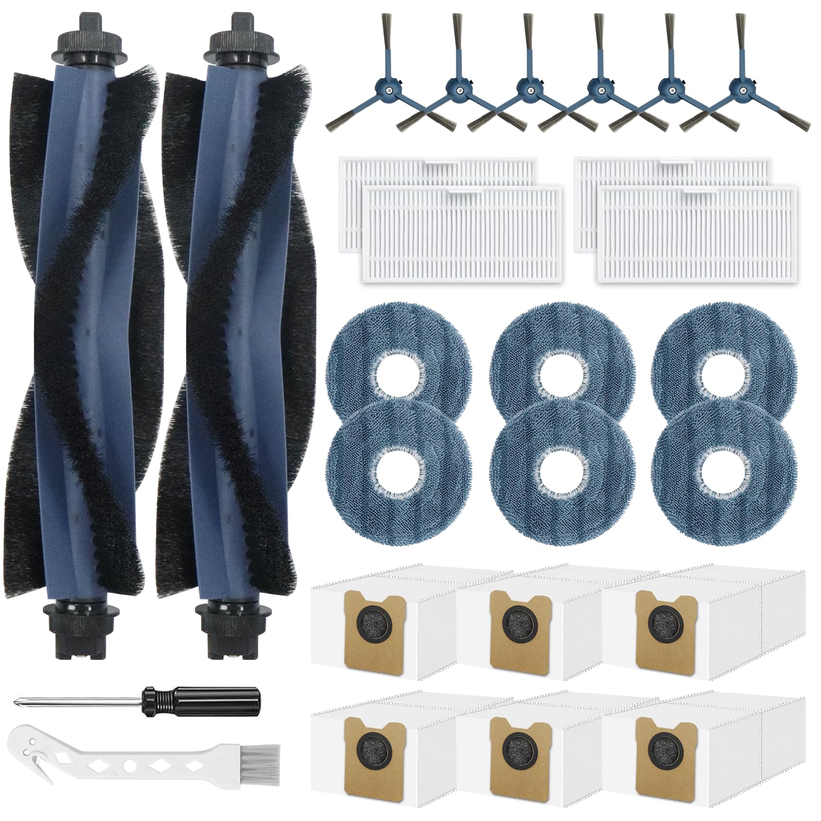 Ancolin 26 Pack Replacement Parts Fit for Eufy Omni C20 Robot Vacuum