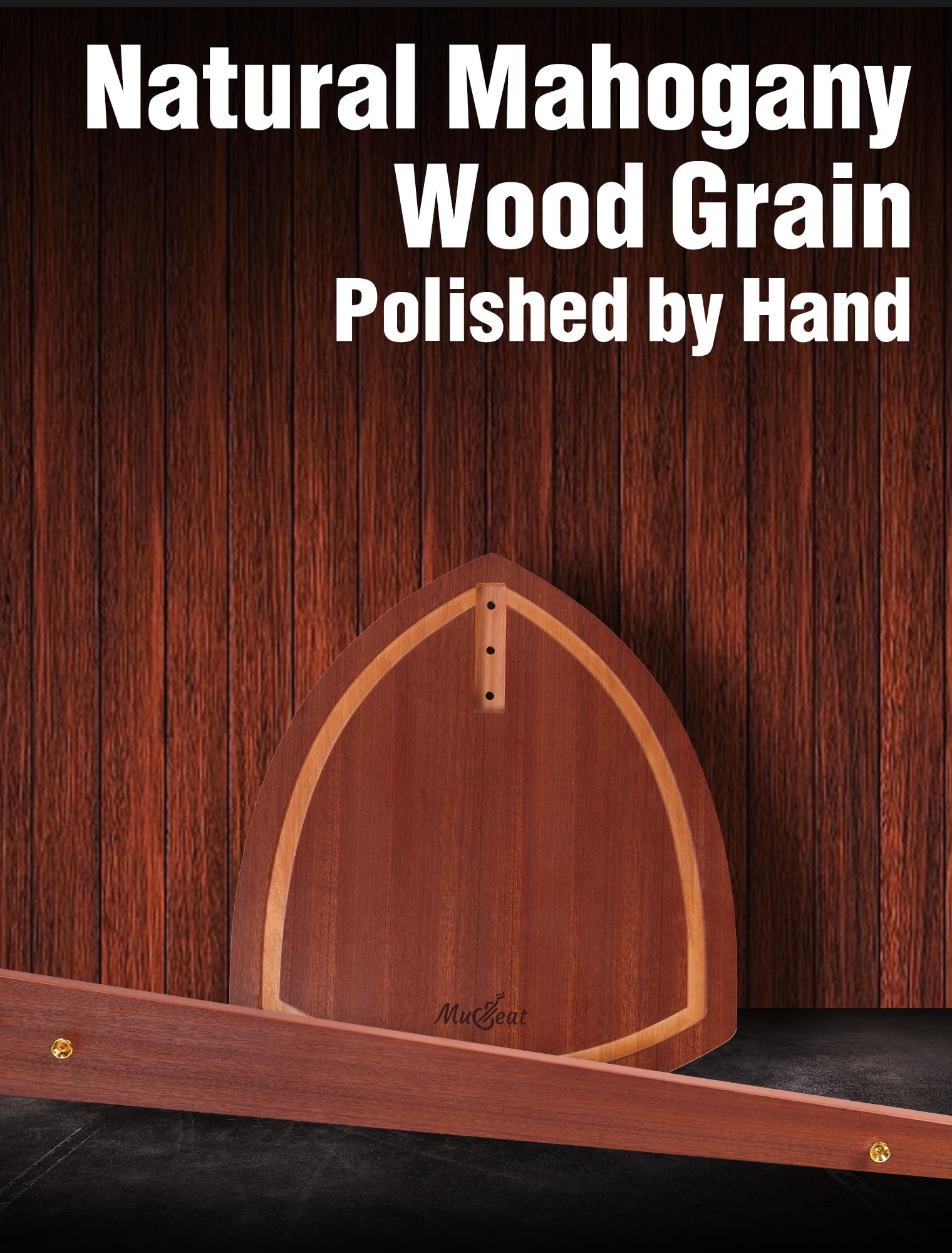 Musbeat Cello Stand With Bow Holder, Handcrafted Mahogany Wood Floor Stand For 4/4 Full-Size And 1/2, 1/4, 3/4, 1/8, 7/8 Cello H