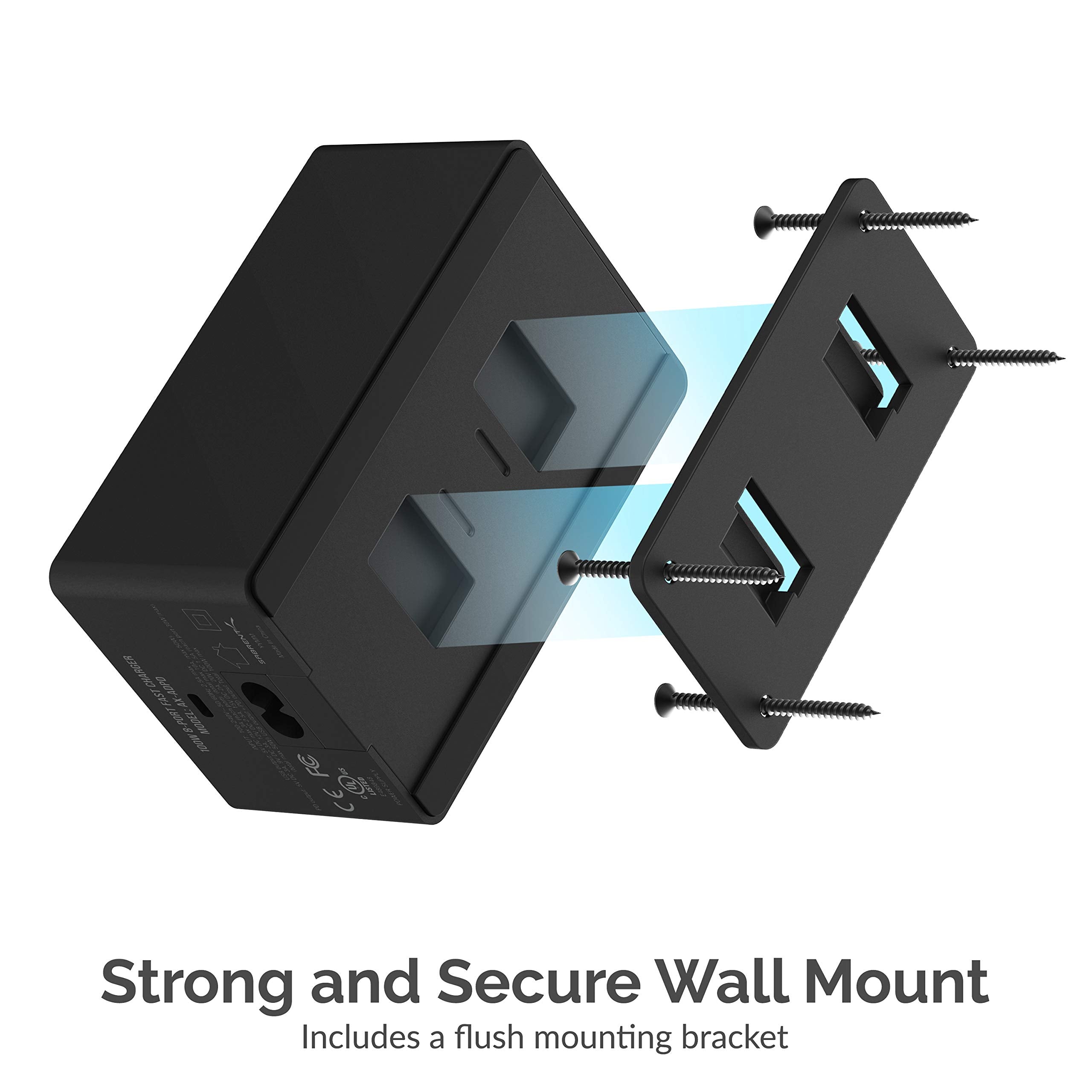 Sabrent 100 Watt 8 Port Family Sized Usb Rapid Charger [Ul Certified ] Includes 2 Pd (Power Delivery) Ports (Ax Adpd)