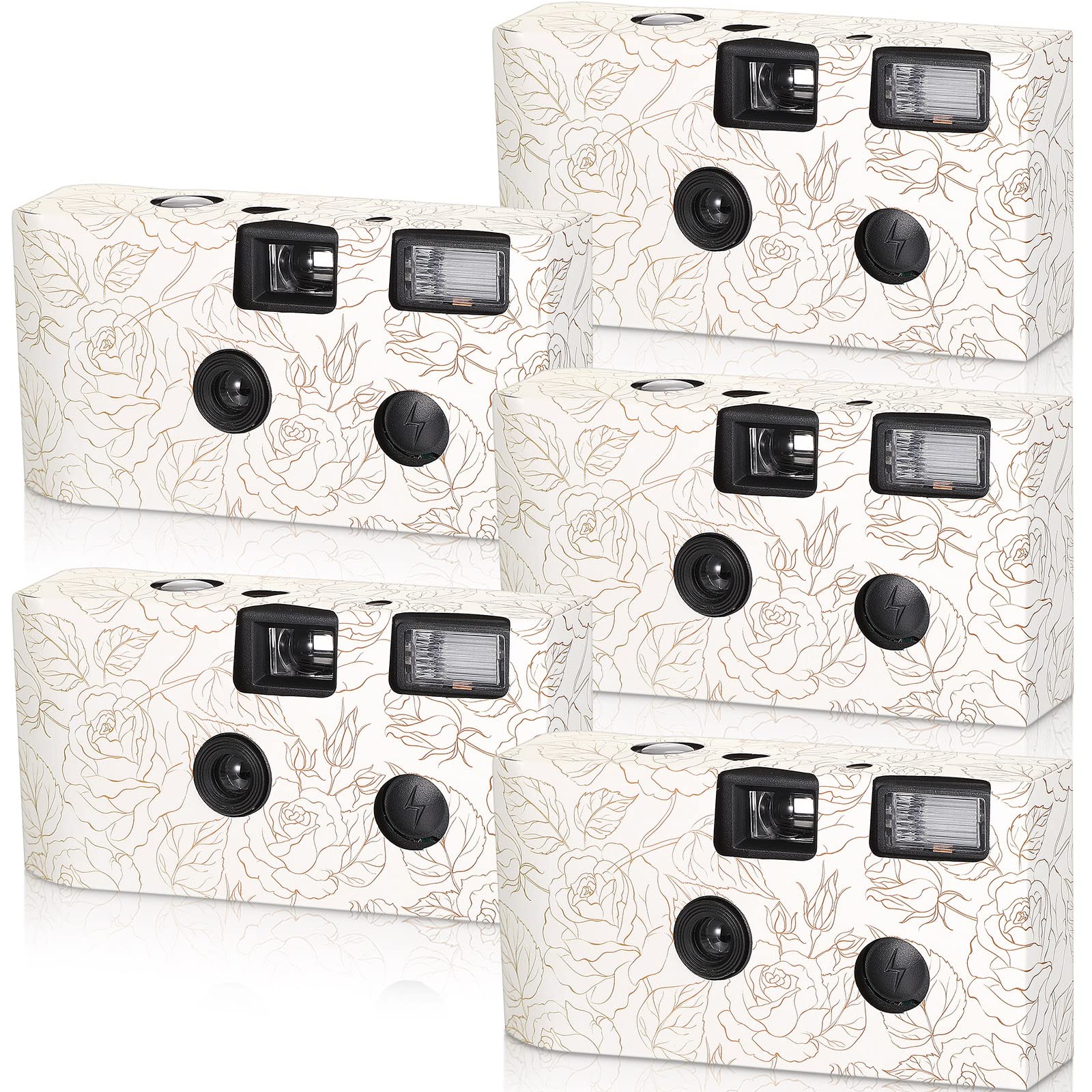 5 Pcs Disposable Camera For Wedding Bulk, Color Film Single Use Camera Bulk With Flash 34 Mm Disposable Cameras One Time Camera 