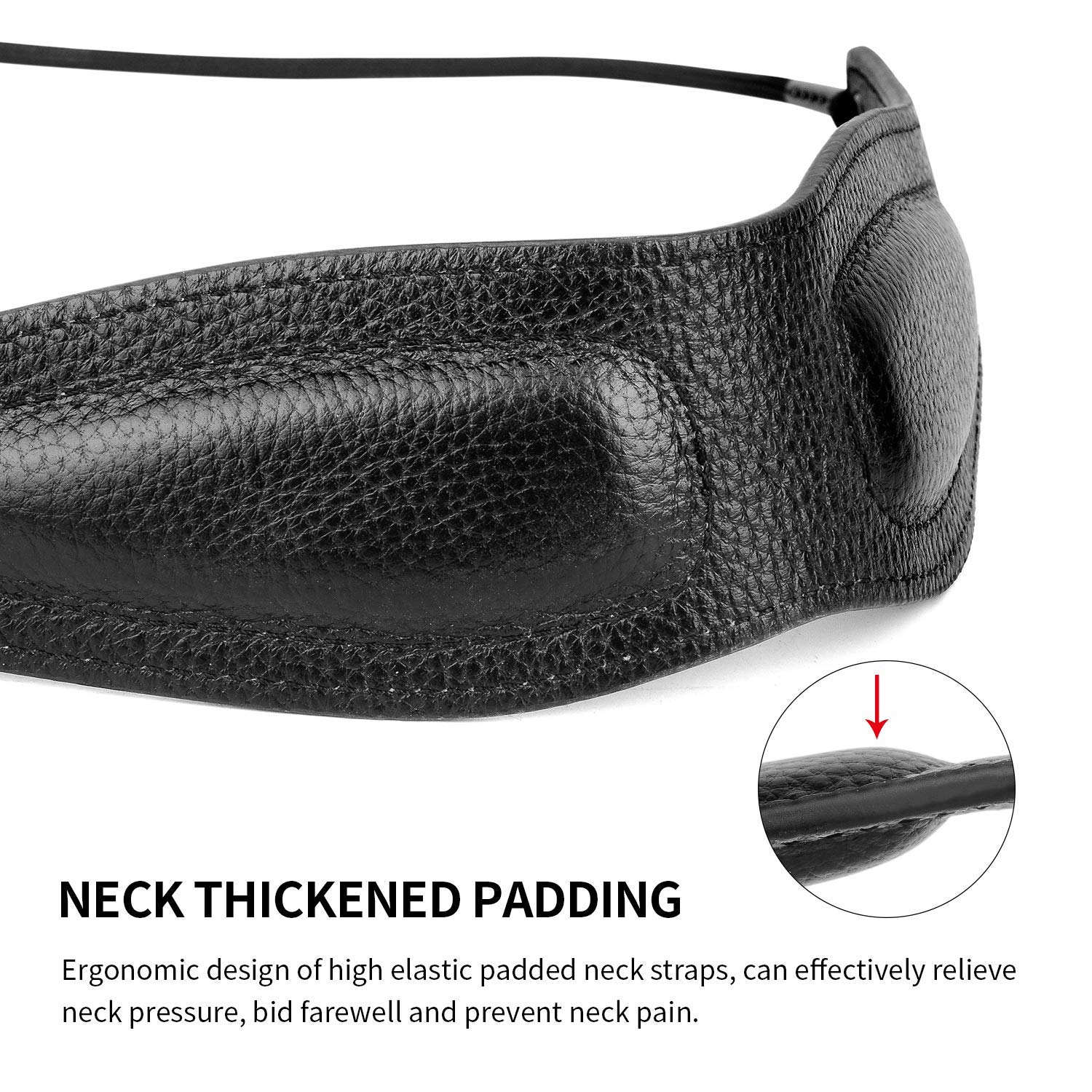 Rinastore Saxophone Strap Genuine Leather Sax Neck Strap With Soft Thick Pad For Soprano Tenor Alto Sax And Clarinets Oboes1