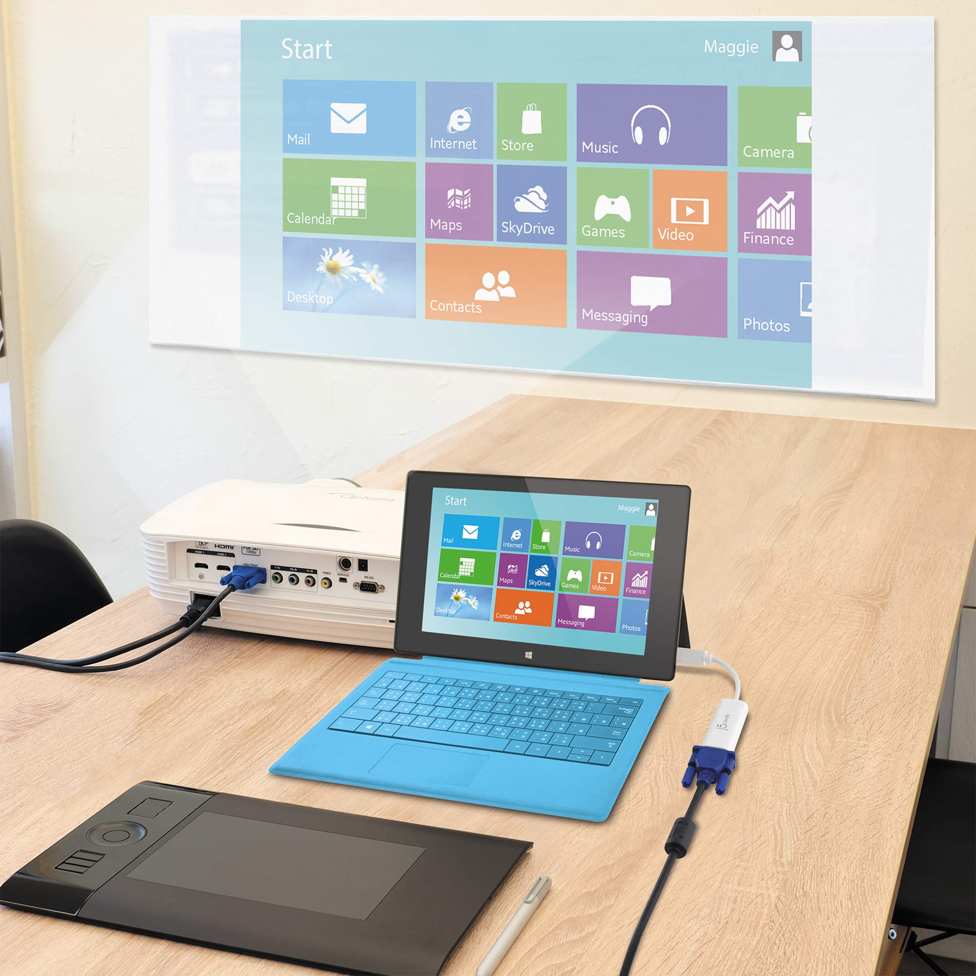 J5Create Usb To Vga Adapter Cable- Multi-Monitor Desktop Display Usb Video Card Converter | 1080P Hd Playback | Compatible With