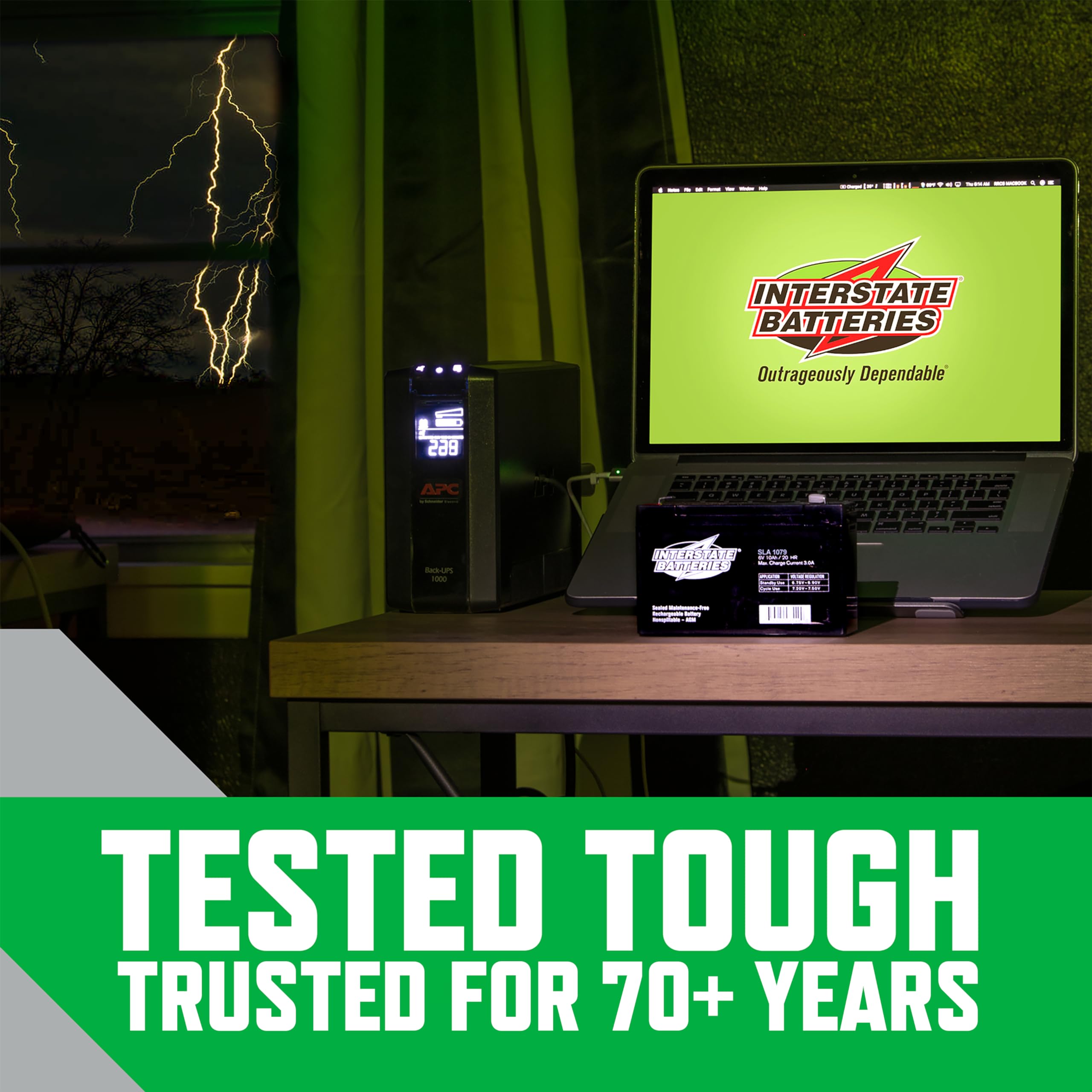 Interstate Batteries 12V 8Ah Battery (Sla1079) Rechargeable Sla, Agm Replacement Battery For Ups Backup Power Systems, Apc Smart