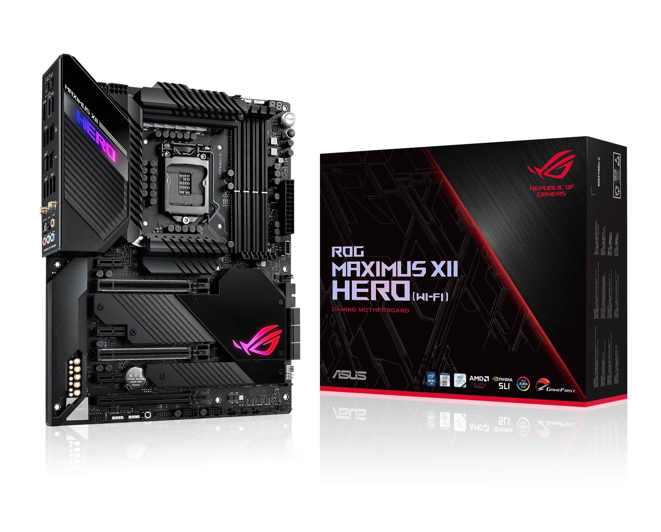Asus Rog Maximus Xii Hero Z490 (Wifi 6) Lga 1200 (Intel 10Th Gen) Atx Gaming Motherboard, 14+2 Power Stages, Ddr4 4800+, 5Gbps L