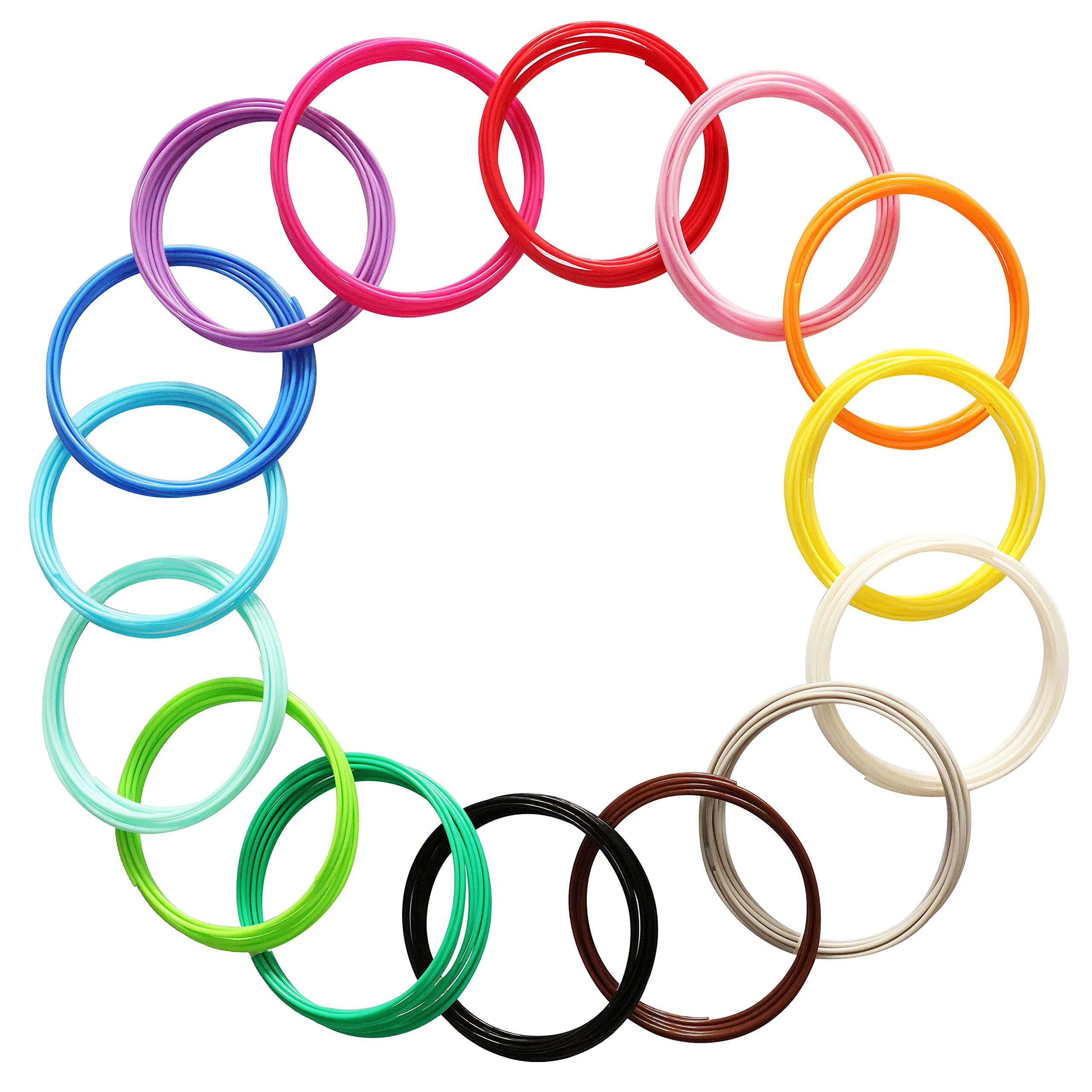 15 Bright Colors 1.75Mm 3D Pen Pla Filament Refill, Each Color 10Feet, Total 150 Feet 3D Pen/3D Printer Pla Sample Pack, Compati