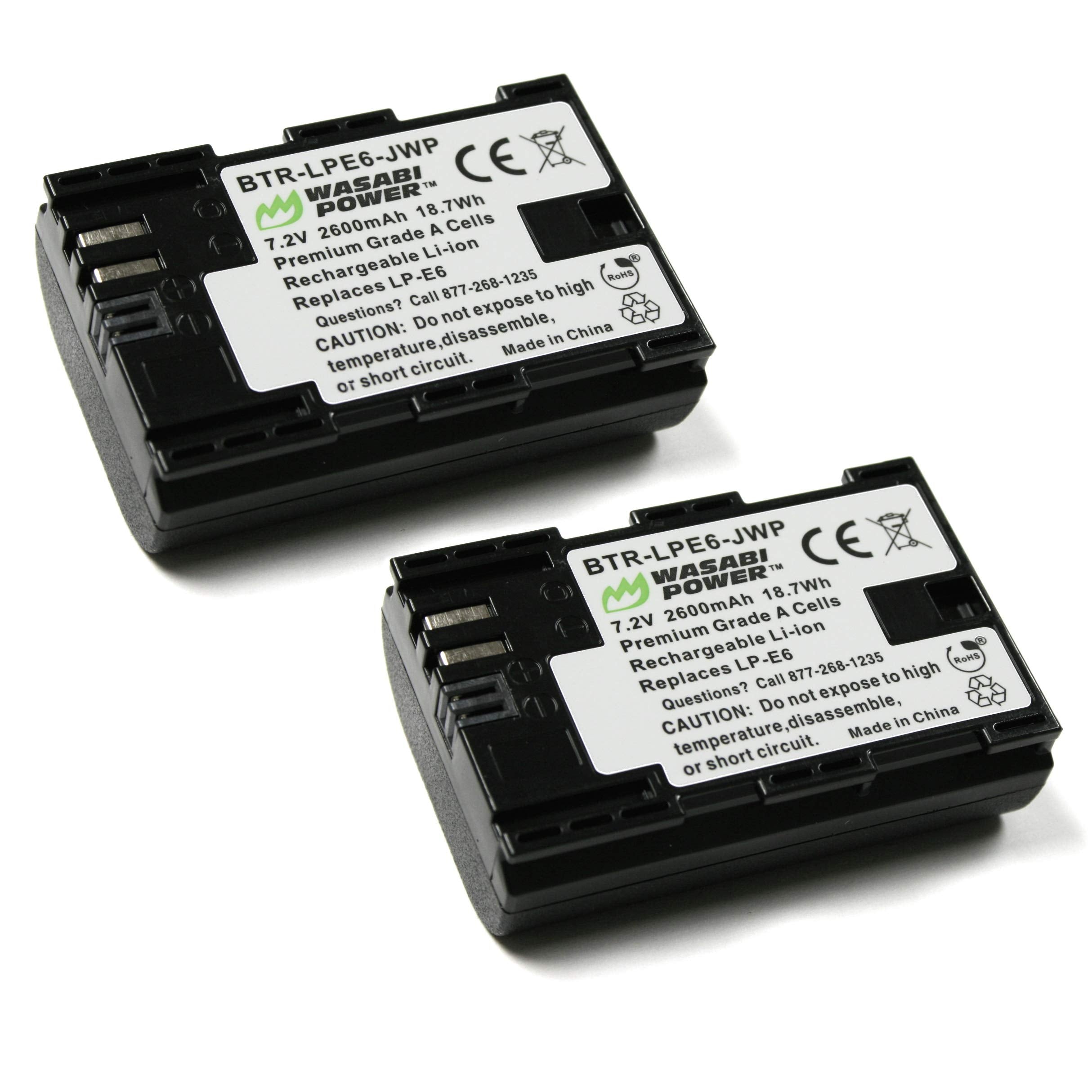 Wasabi Power Lp E6, Lp E6N Battery (2 Pack) For Canon Eos 5D Mark Ii/Iii/Iv, 5Ds, 5Ds R, 6D, 6D Mark Ii, 7D, 7D Mark Ii, 70D, 80
