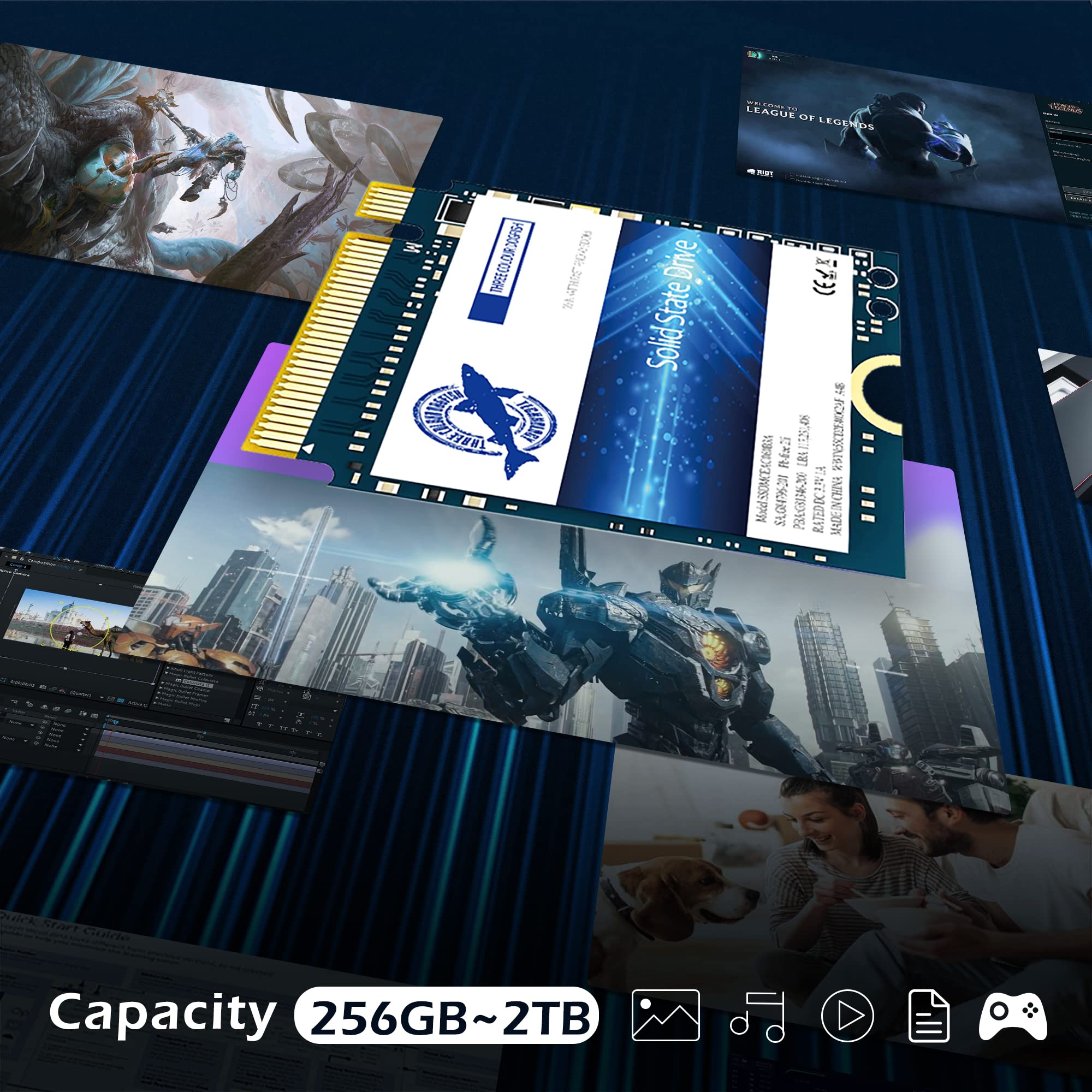 Dogfish Ssd M.2 2230 Nvme Pcie 4.0 256Gb 3D Tlc Nand Gaming Internal Solid State Drive For Steam Deck Ps5 Surface Pro Laptop Des