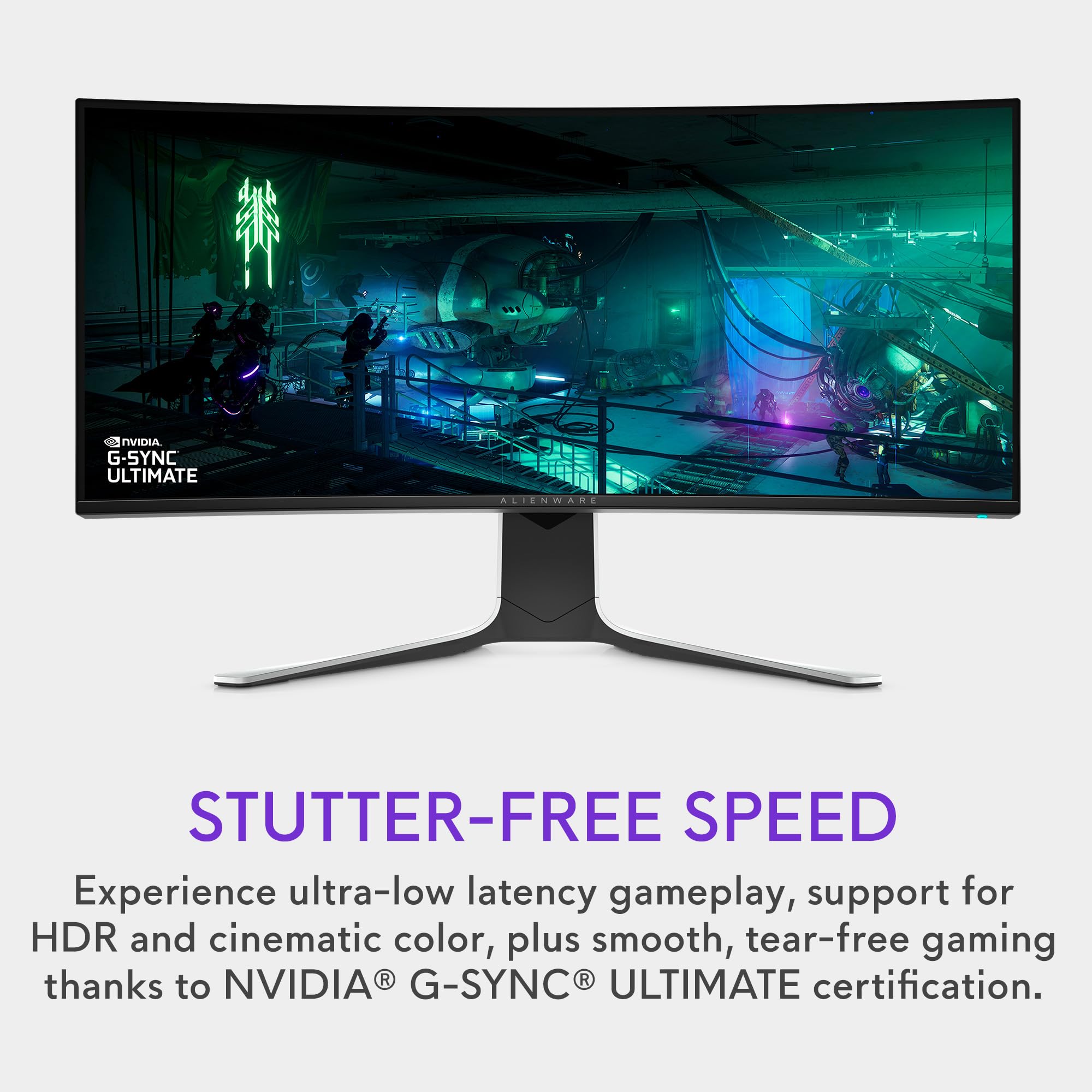 Alienware Aw3423Dw Curved Gaming Monitor 34.18 Inch Quantom Dot Oled 1800R Display, 3440X1440 Pixels At 175Hz, True 0.1Ms Gray T