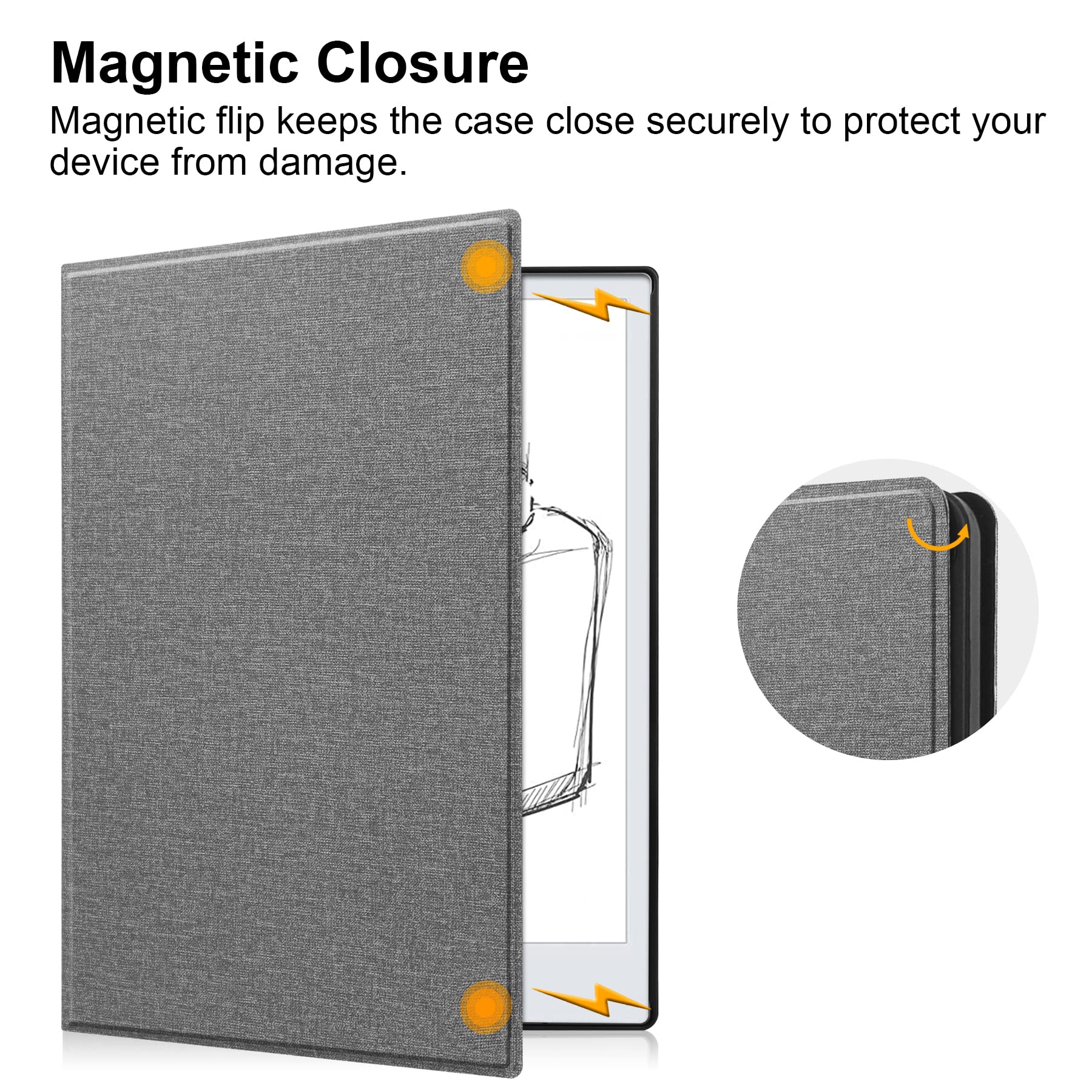 Kuroko Slim Lightweight Book Folios Case Cover For Remarkable 2 10.3 Inch Digital Paper(2020 Released) Lightgrey