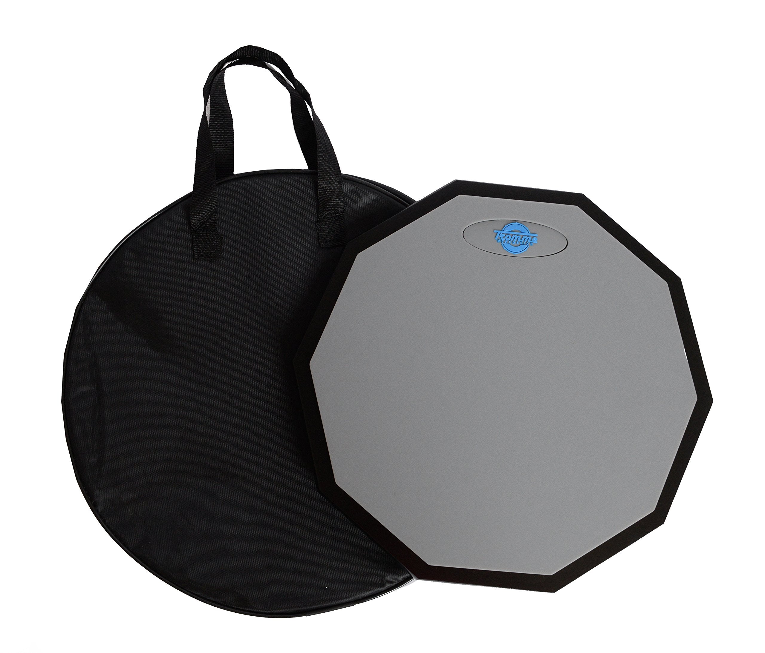Tromme Drum Practice Pad & Carrying Case   12 Inches   Silicone   Wooden Base With Real Drum Feel   Practice Quietly   Sticks An